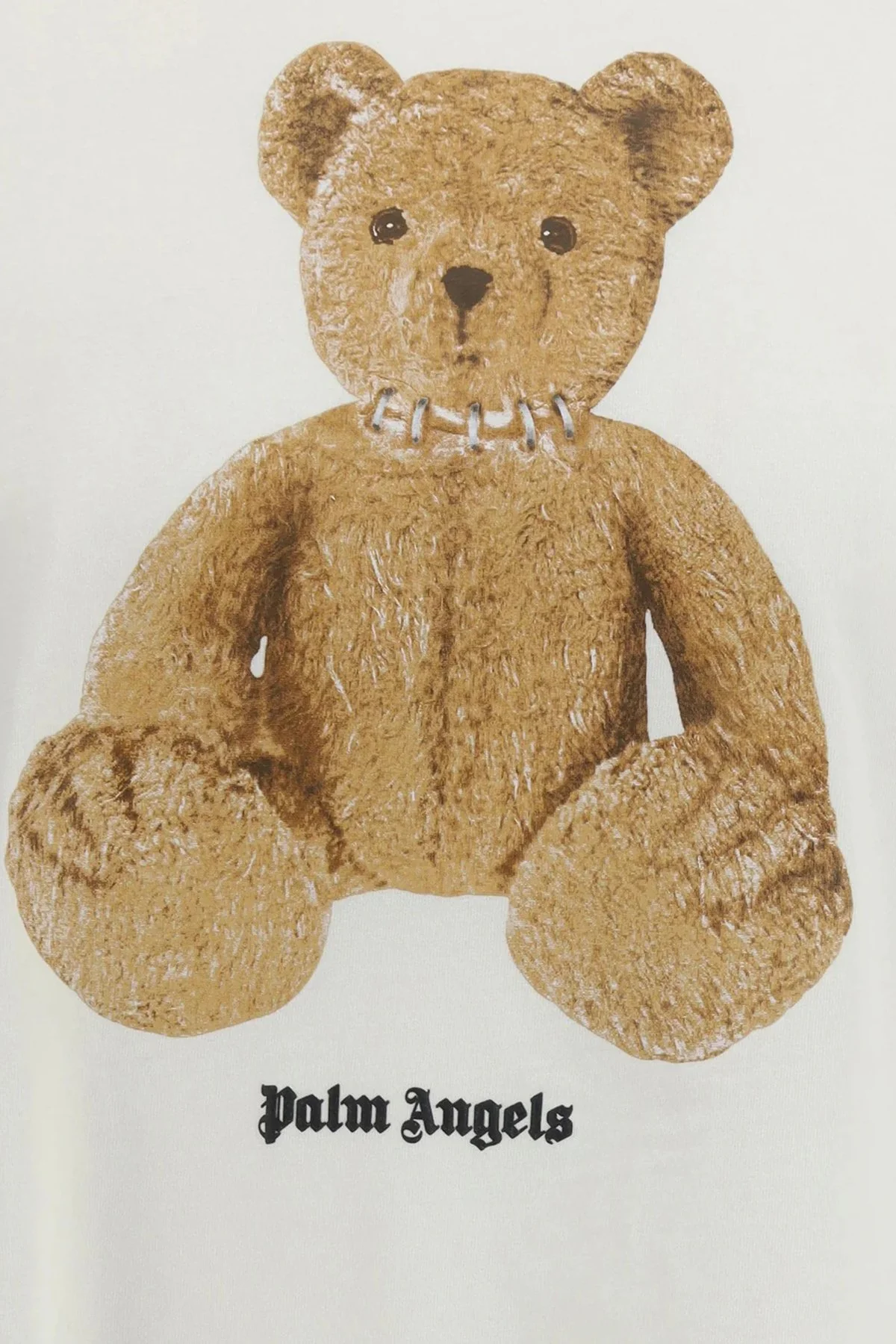 Palm Angels % 100 Pamuk Desenli Regular Fit Bisiklet Yaka Erkek T Shirt PMAA109S26JER00A EKRU - 3