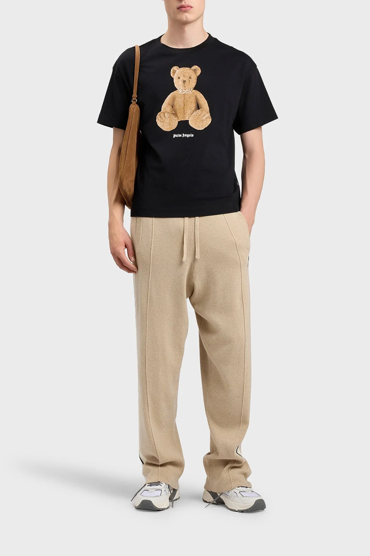 Palm Angels % 100 Pamuk Desenli Regular Fit Bisiklet Yaka Erkek T Shirt PMAA109S26JER00A SİYAH - 2