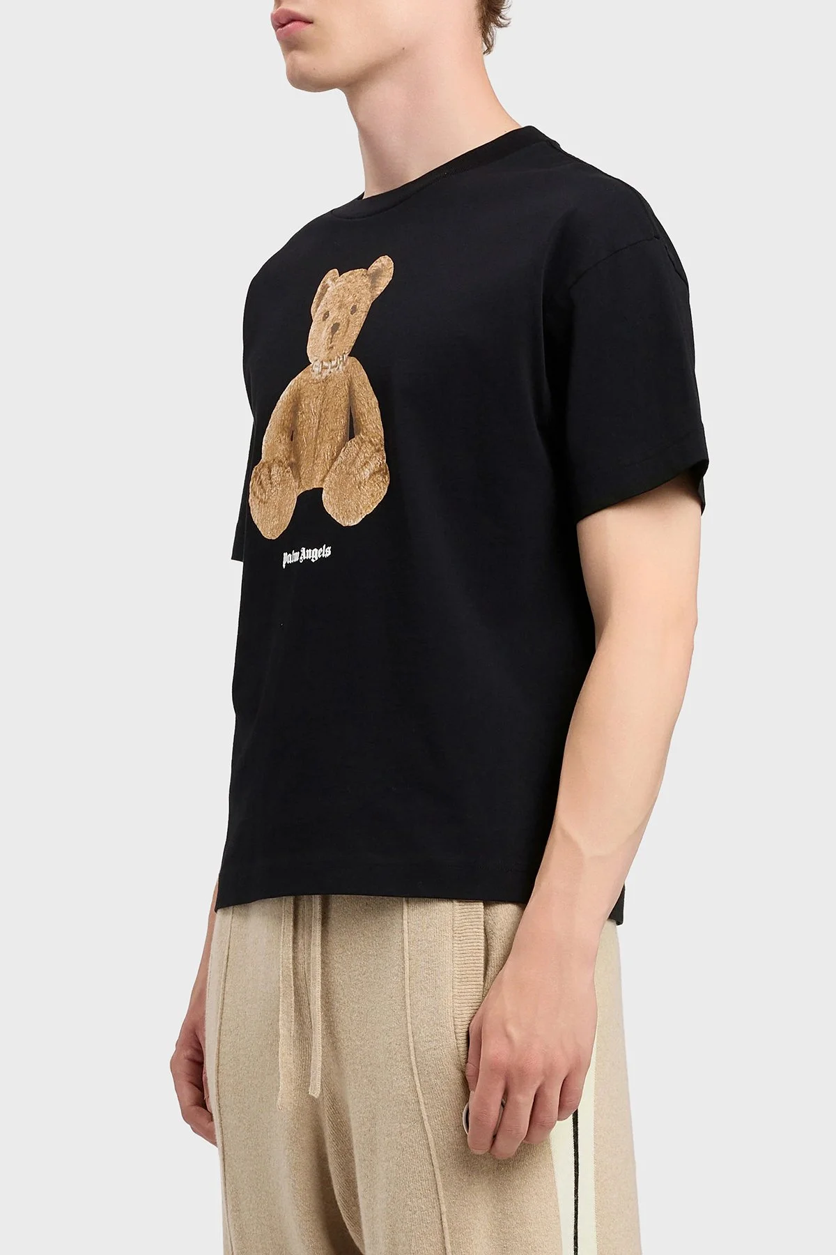 Palm Angels % 100 Pamuk Desenli Regular Fit Bisiklet Yaka Erkek T Shirt PMAA109S26JER00A SİYAH - 4