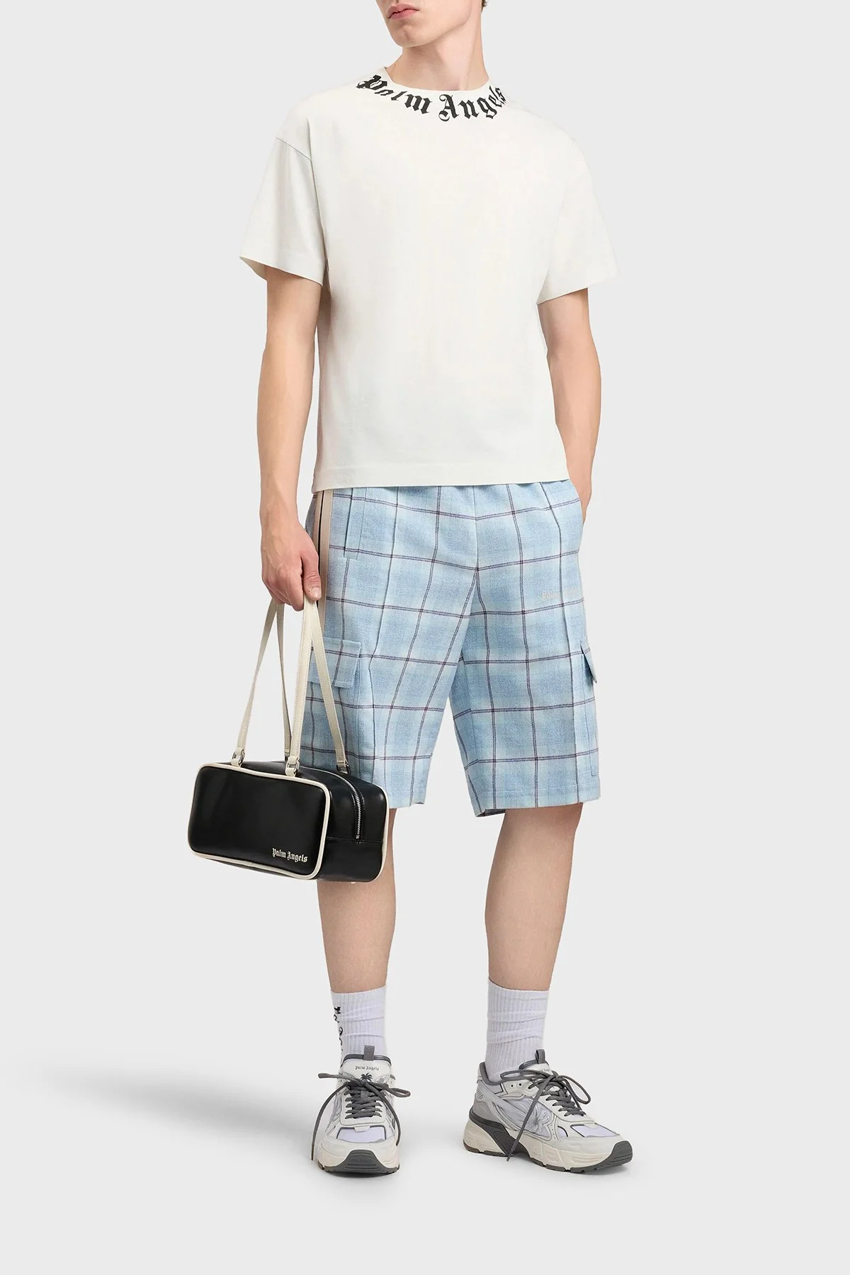 Palm Angels % 100 Pamuk Logo Baskılı Regular Fit Bisiklet Yaka Erkek T Shirt PMAA109S26JER008 EKRU - 2