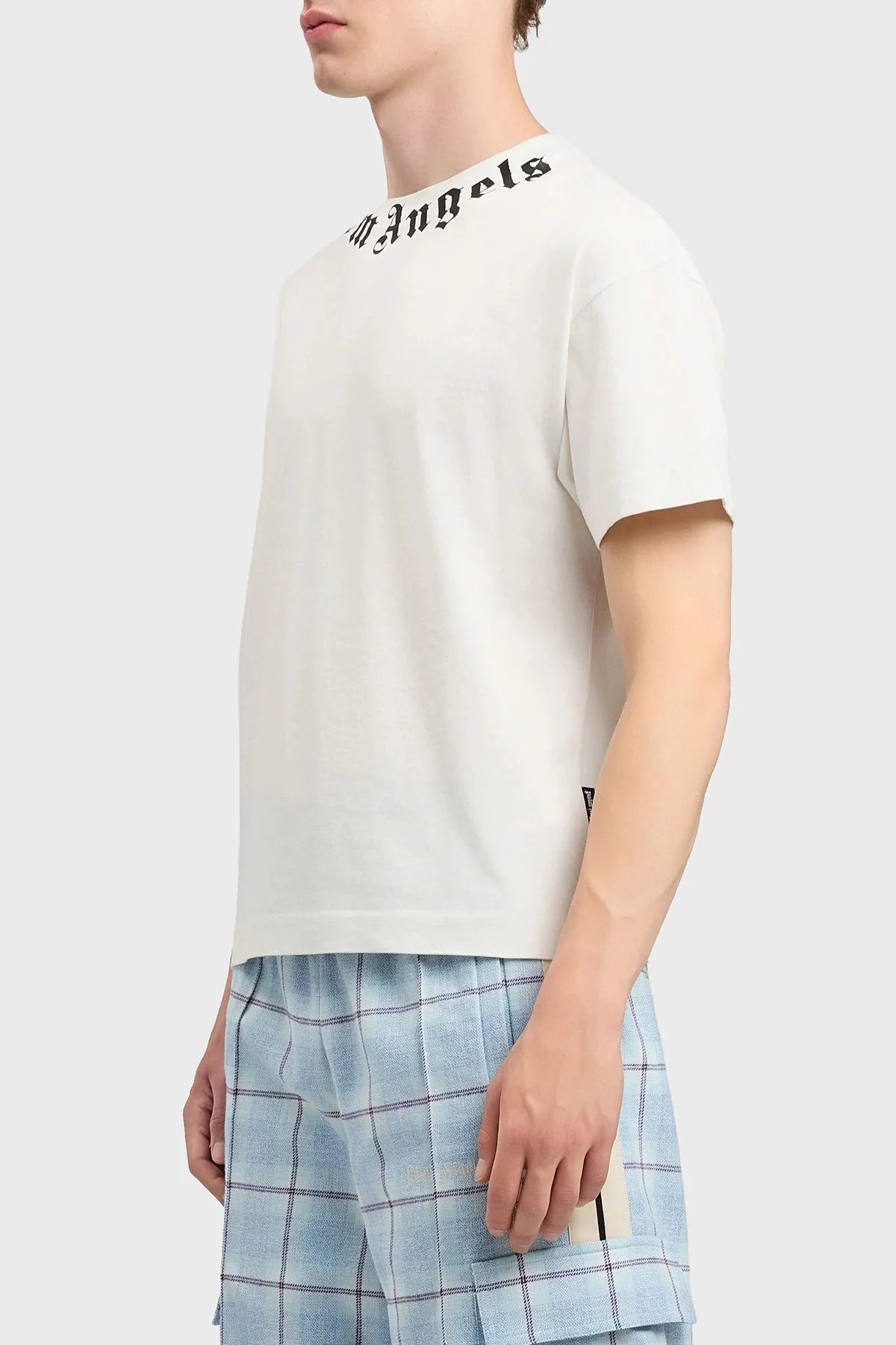 Palm Angels % 100 Pamuk Logo Baskılı Regular Fit Bisiklet Yaka Erkek T Shirt PMAA109S26JER008 EKRU - 4