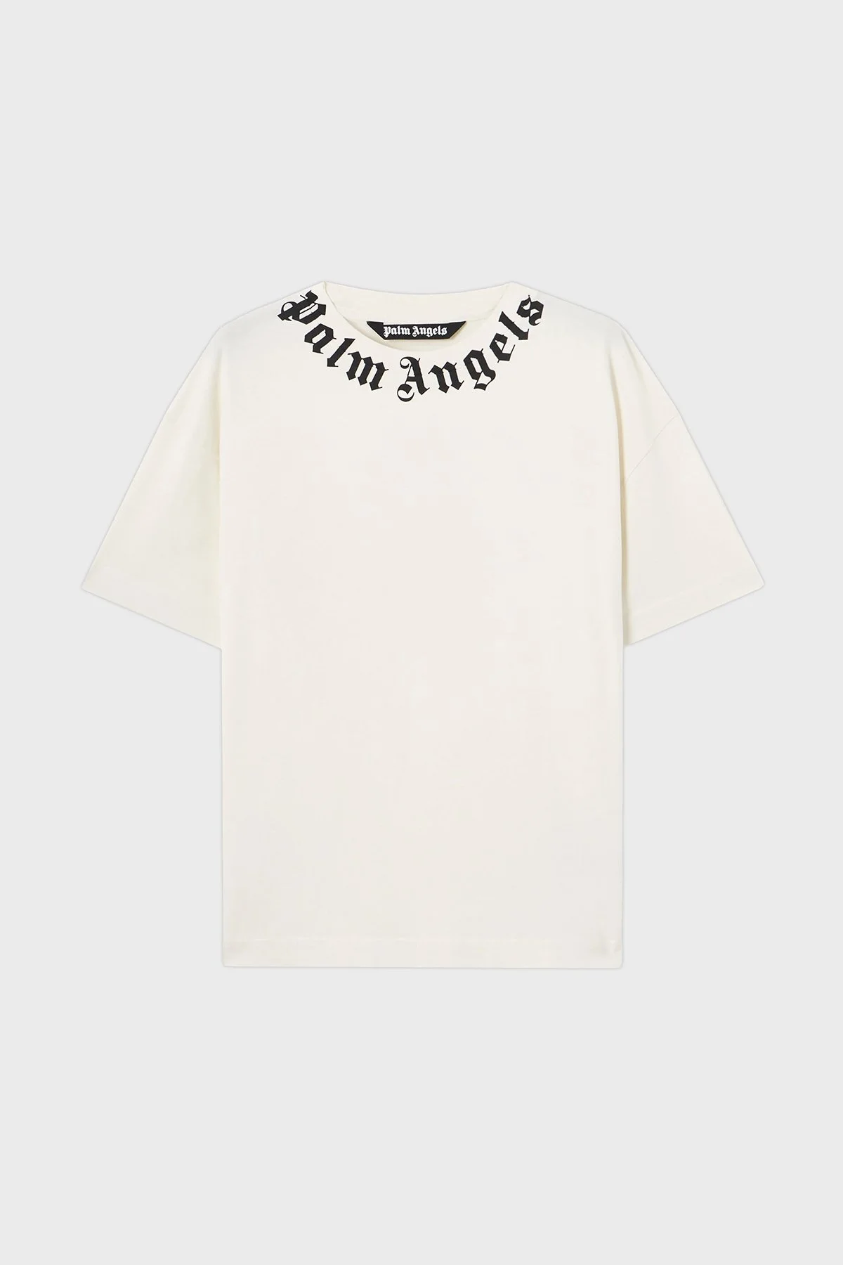 Palm Angels % 100 Pamuk Logo Baskılı Regular Fit Bisiklet Yaka Erkek T Shirt PMAA109S26JER008 EKRU - 6