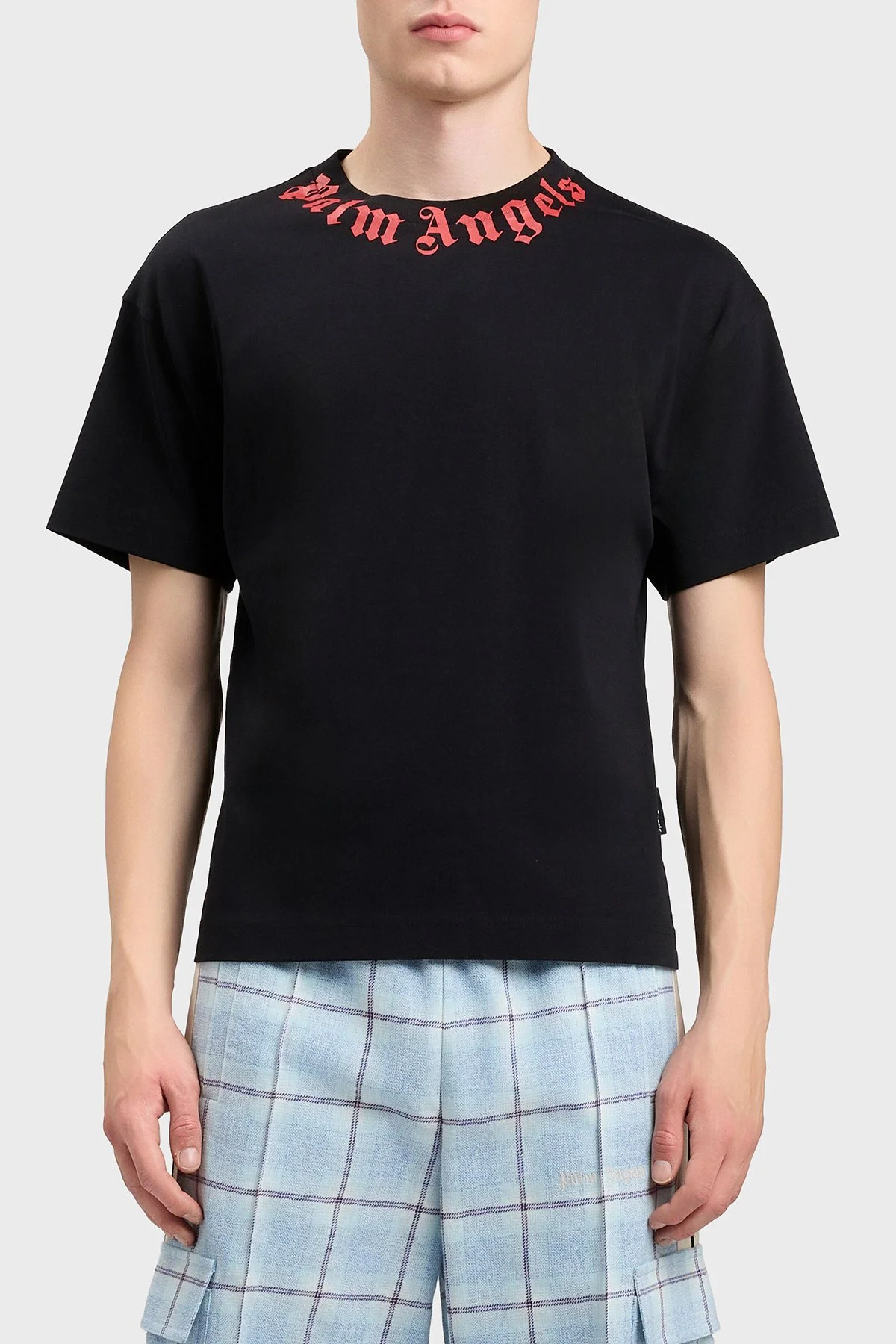 Palm Angels % 100 Pamuk Logo Baskılı Regular Fit Bisiklet Yaka Erkek T Shirt PMAA109S26JER008 SİYAH - 1