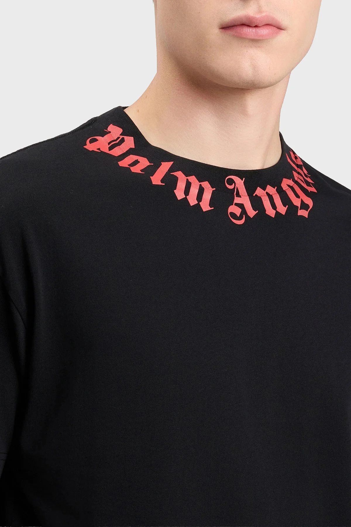 Palm Angels % 100 Pamuk Logo Baskılı Regular Fit Bisiklet Yaka Erkek T Shirt PMAA109S26JER008 SİYAH - 5