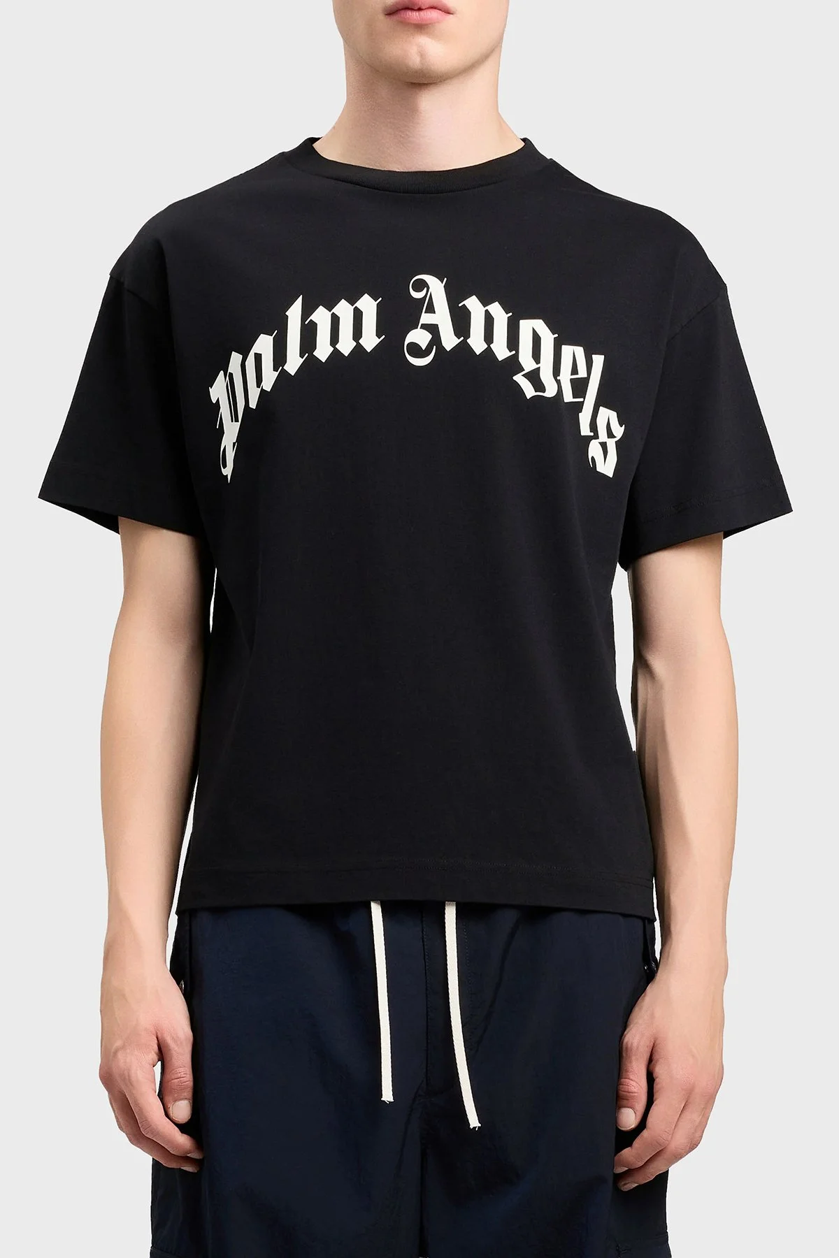 Palm Angels % 100 Pamuk Logo Baskılı Regular Fit Bisiklet Yaka Erkek T Shirt PMAA109S26JER00G SİYAH - 1