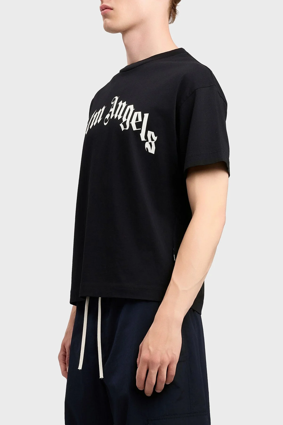 Palm Angels % 100 Pamuk Logo Baskılı Regular Fit Bisiklet Yaka Erkek T Shirt PMAA109S26JER00G SİYAH - 4