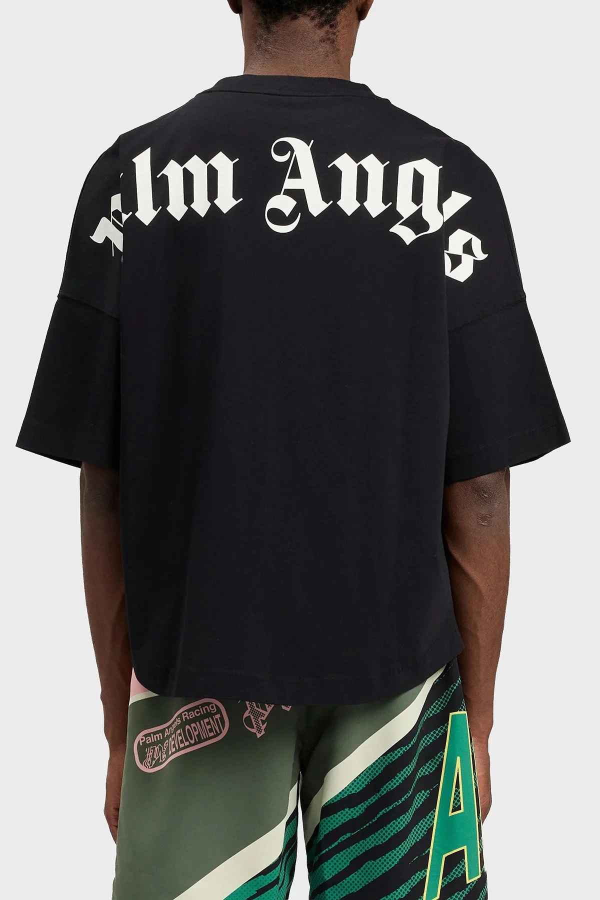 Palm Angels % 100 Pamuk Oversize Fit Logo Baskılı Bisiklet Yaka Erkek T Shirt PMAA10BS26JER001 SİYAH - 3