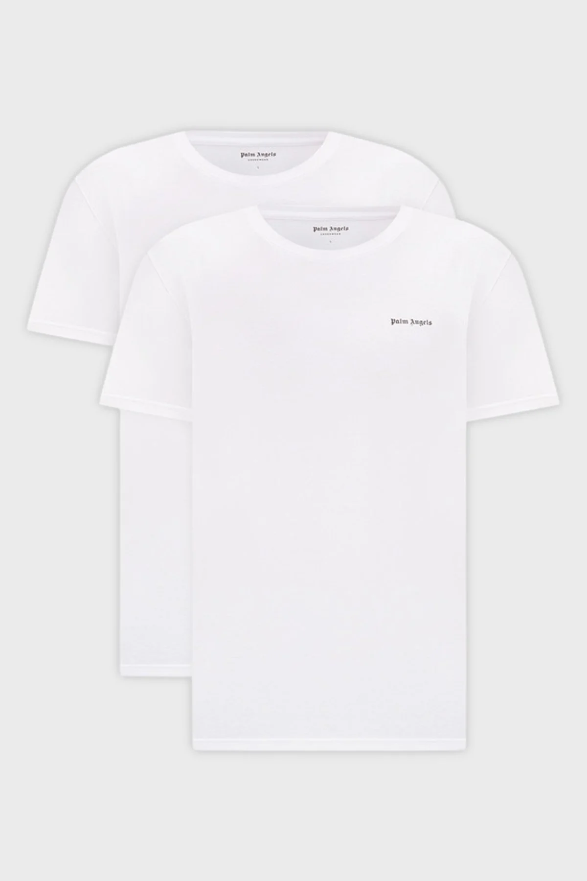 Palm Angels Pamuklu Bisiklet Yaka 2 Pack Erkek T Shirt PLA1UMBTS01BI Beyaz - 1