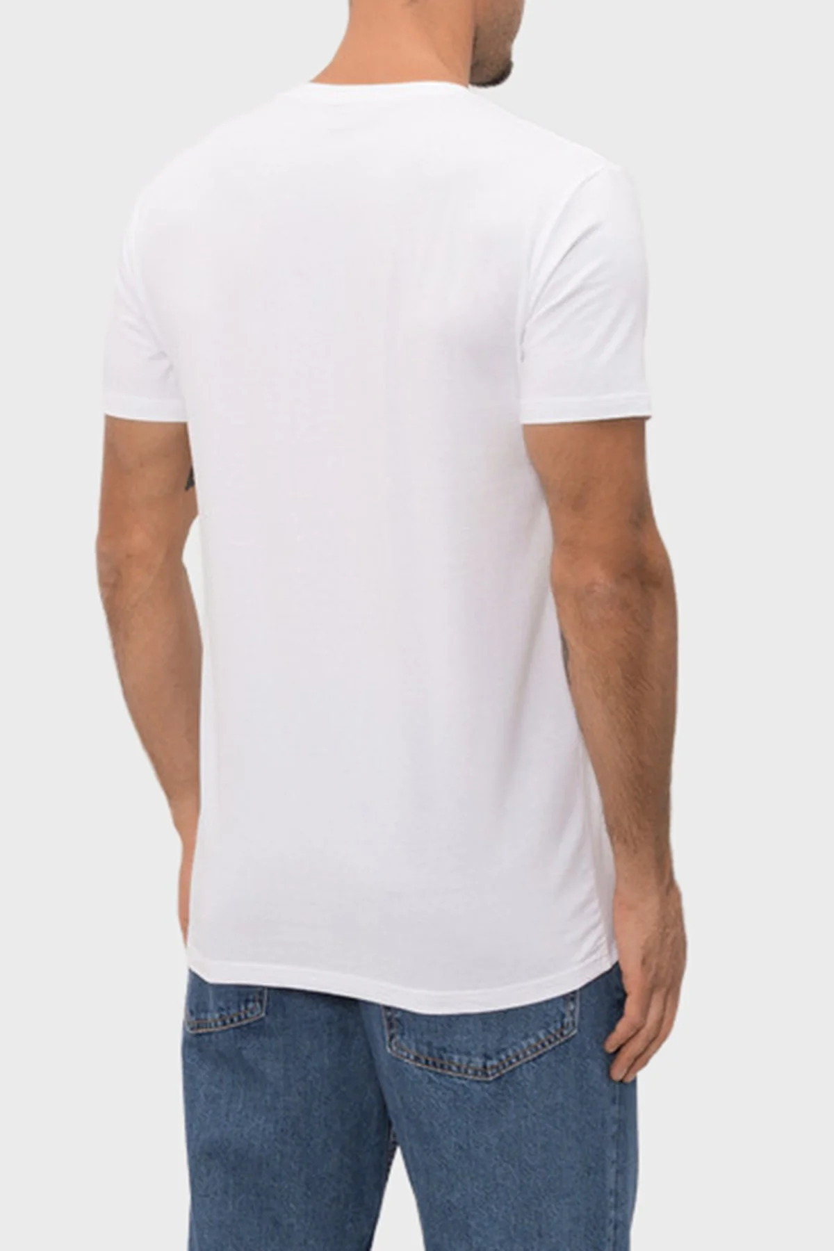 Palm Angels Pamuklu Bisiklet Yaka 2 Pack Erkek T Shirt PLA1UMBTS01BI Beyaz - 3