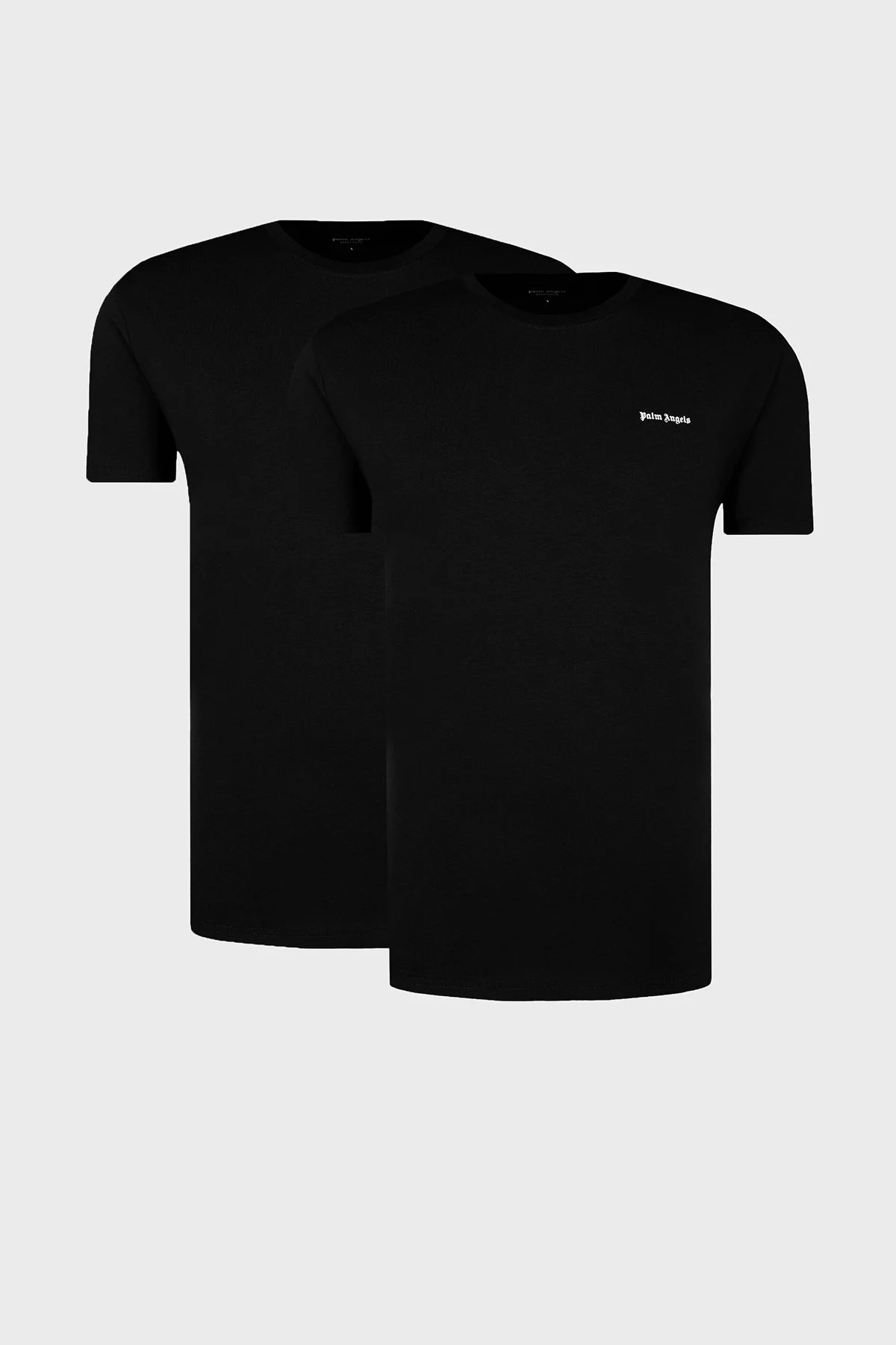Palm Angels Pamuklu Bisiklet Yaka 2 Pack Erkek T Shirt PLA1UMBTS01BI Siyah - 4