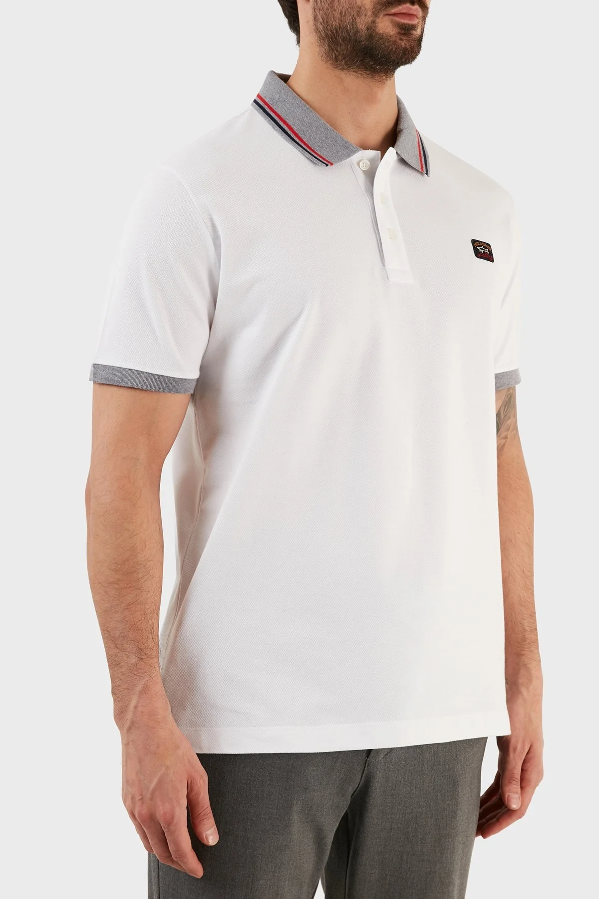 Paul & Shark % 100 Organik Pamuk Regular Fit Düğmeli Erkek Polo T Shirt 12311744 010 BEYAZ - 3