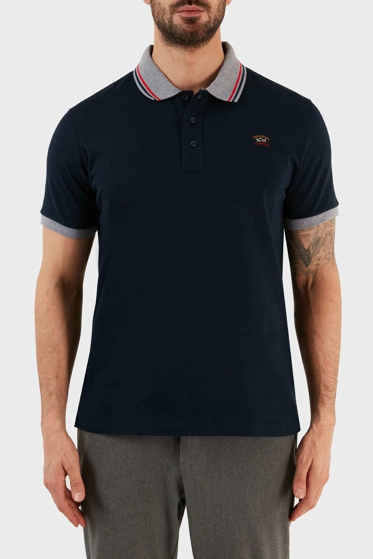 Paul & Shark % 100 Organik Pamuk Regular Fit Düğmeli Erkek Polo T Shirt 12311744 013 LACİVERT - 1
