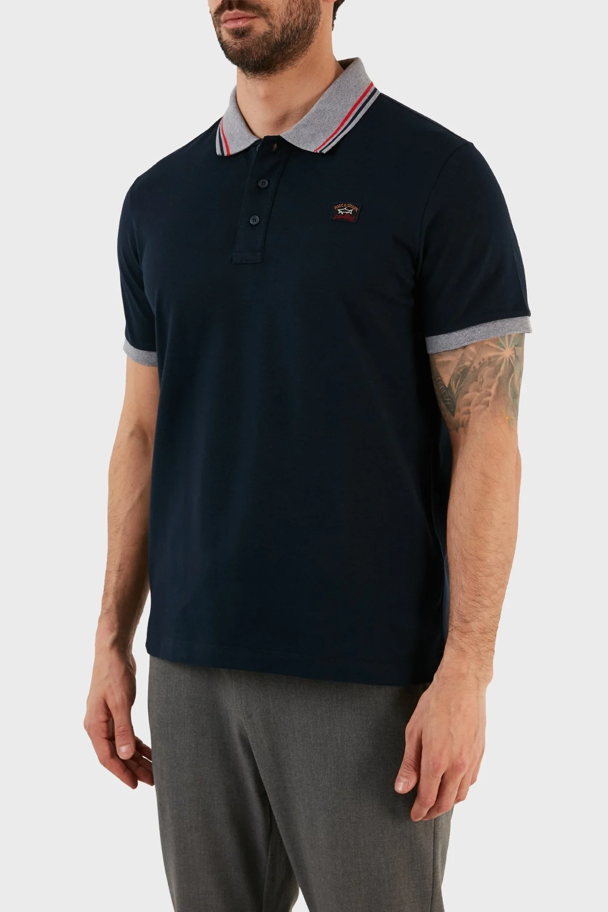 Paul & Shark % 100 Organik Pamuk Regular Fit Düğmeli Erkek Polo T Shirt 12311744 013 LACİVERT - 2
