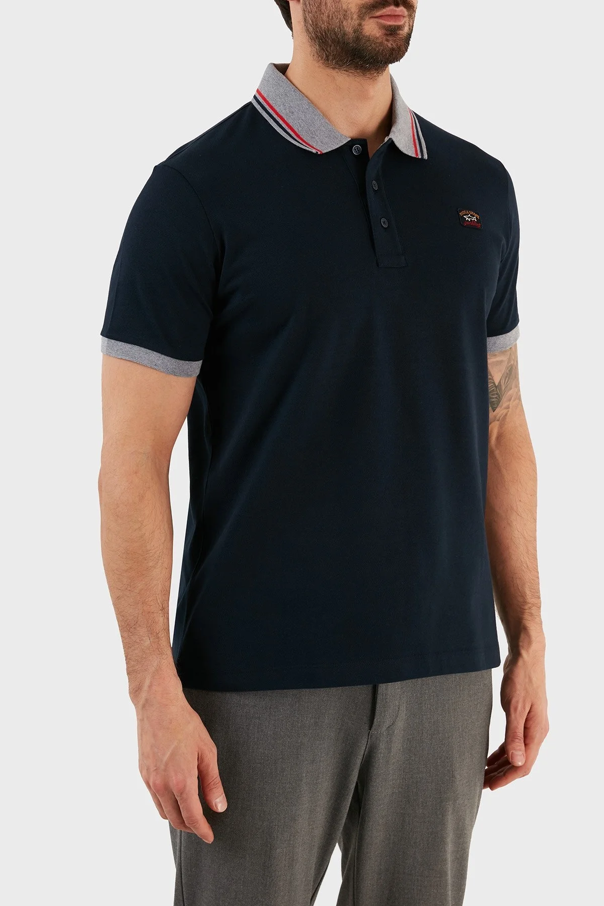 Paul & Shark % 100 Organik Pamuk Regular Fit Düğmeli Erkek Polo T Shirt 12311744 013 LACİVERT - 3