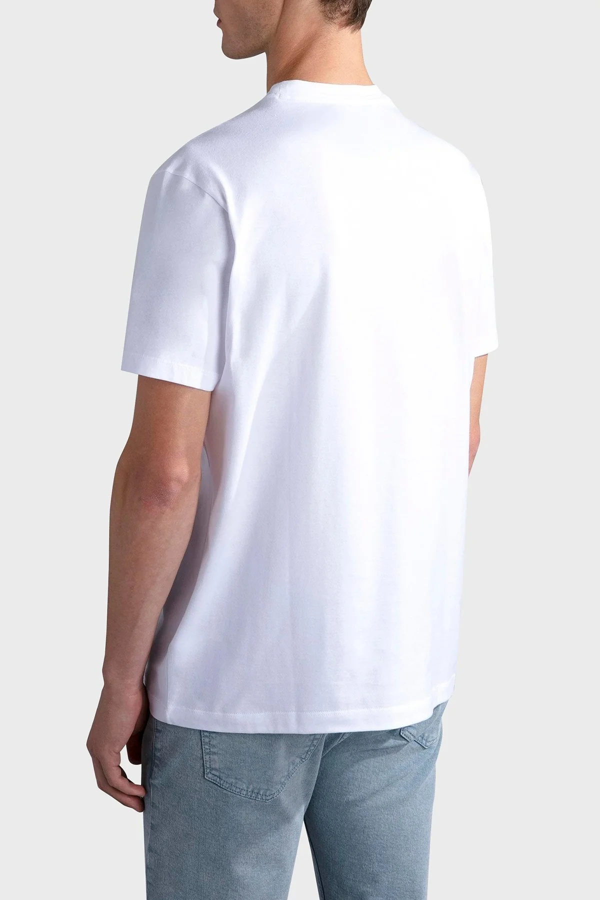 Paul & Shark % 100 Pamuk Regular Fit Bisiklet Yaka Baskılı Erkek T Shirt 24411041 010 BEYAZ - 3