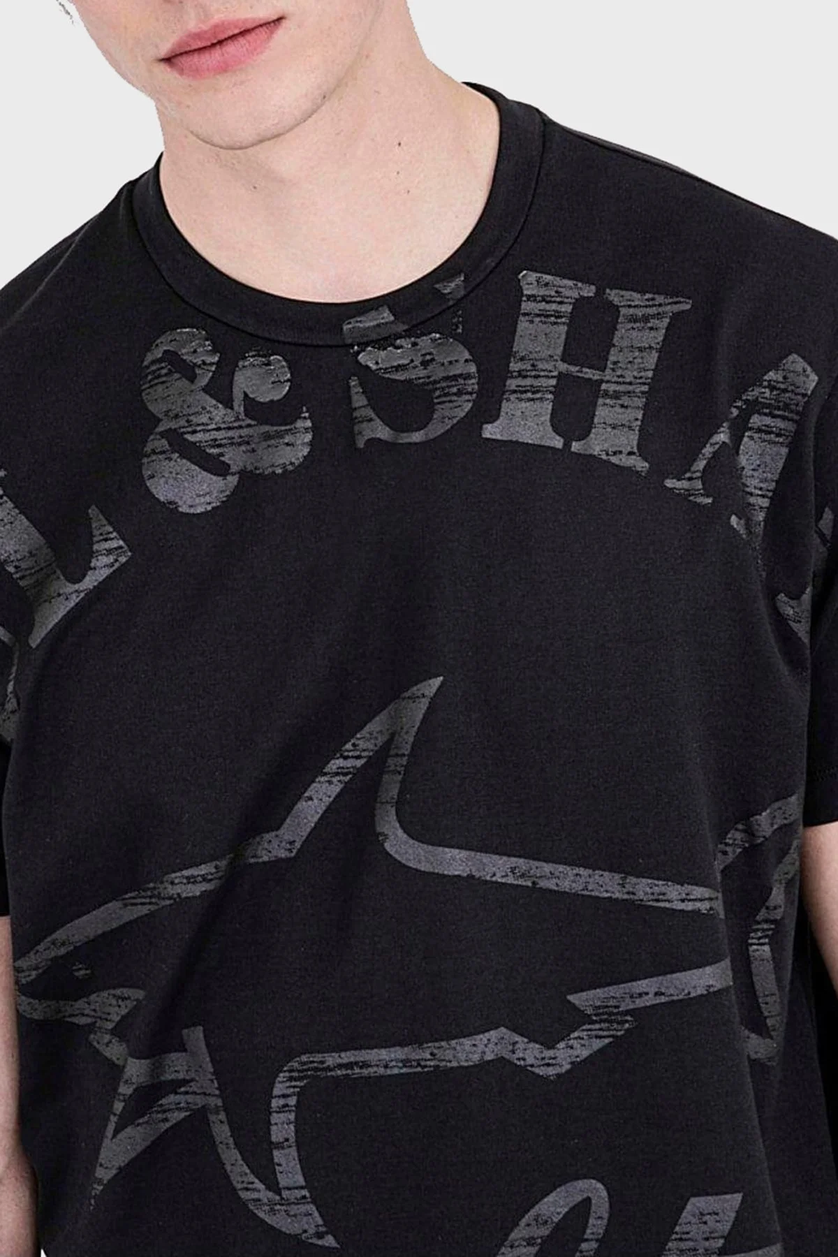 Paul & Shark % 100 Pamuk Regular Fit Bisiklet Yaka Erkek T Shirt 22411018 011 SİYAH - 3