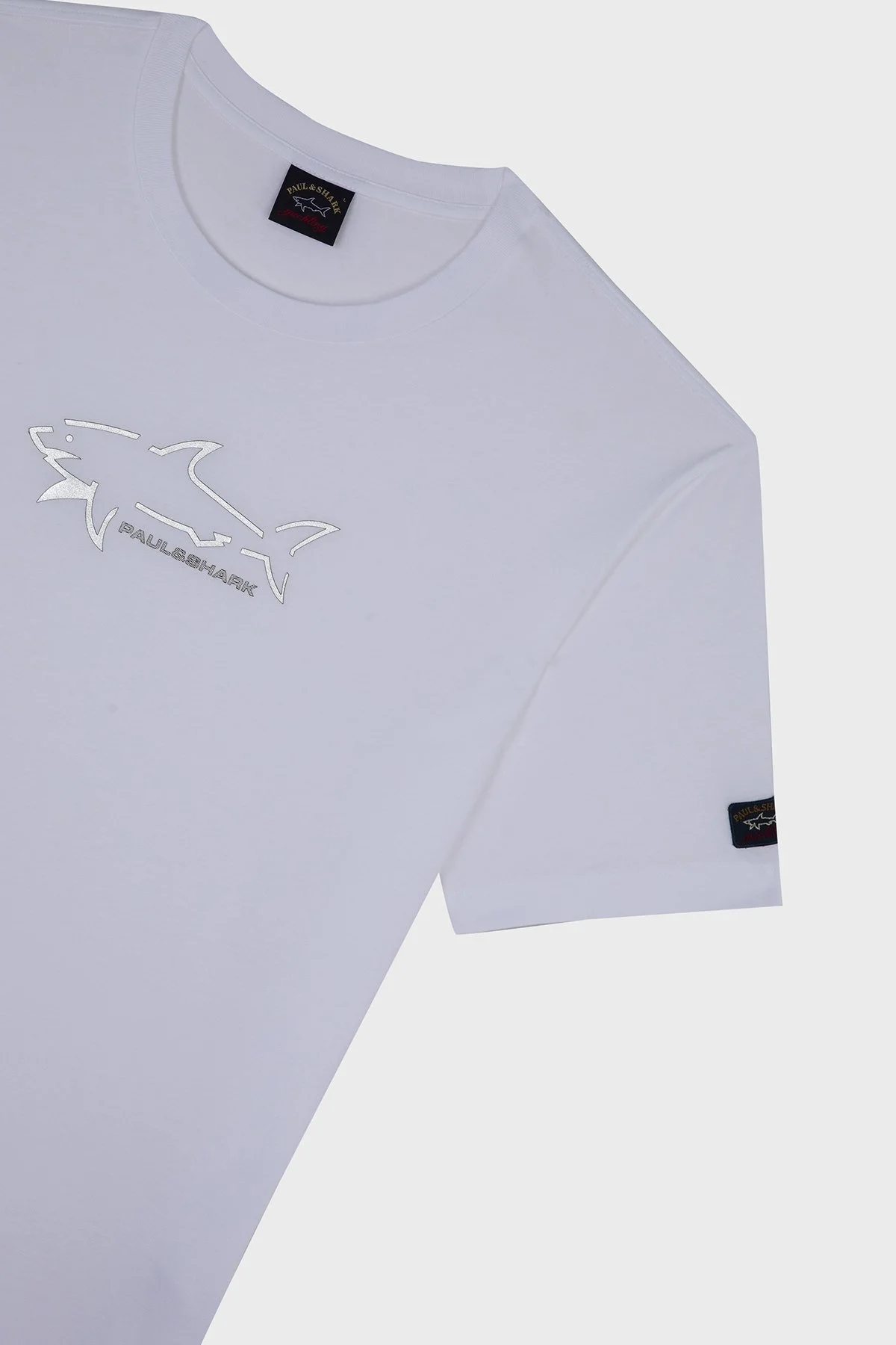 Paul & Shark % 100 Pamuk Regular Fit Bisiklet Yaka Erkek T Shirt 23411198 010 BEYAZ - 4