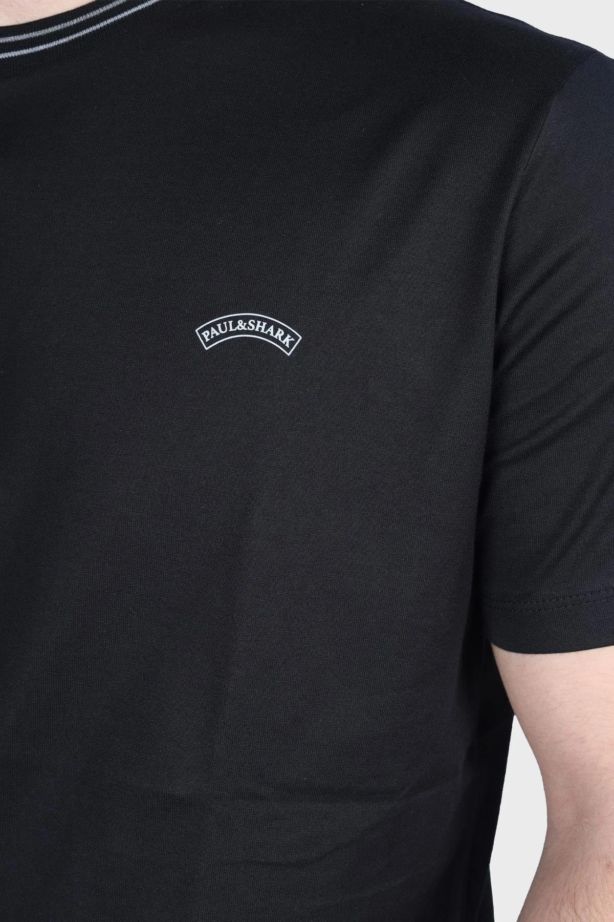 Paul & Shark % 100 Pamuk Regular Fit Bisiklet Yaka Erkek T Shirt 24411027 011 SİYAH - 3