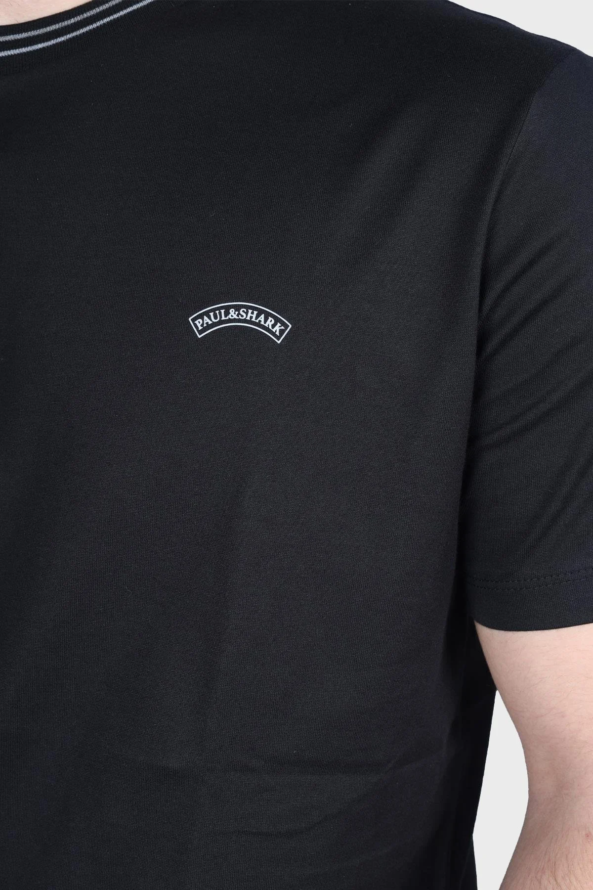 Paul & Shark % 100 Pamuk Regular Fit Bisiklet Yaka Erkek T Shirt 24411027 011 SİYAH - 3