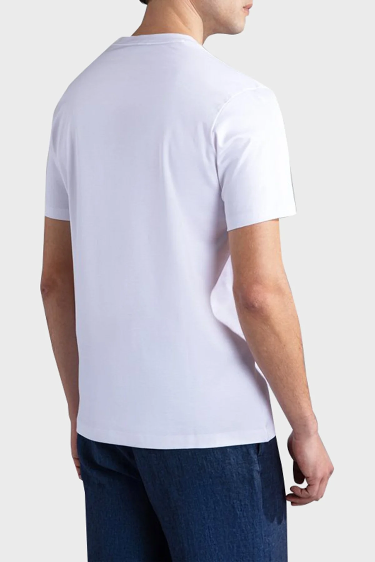 Paul & Shark % 100 Pamuk Regular Fit Bisiklet Yaka Erkek T Shirt 24411044 010 BEYAZ - 3