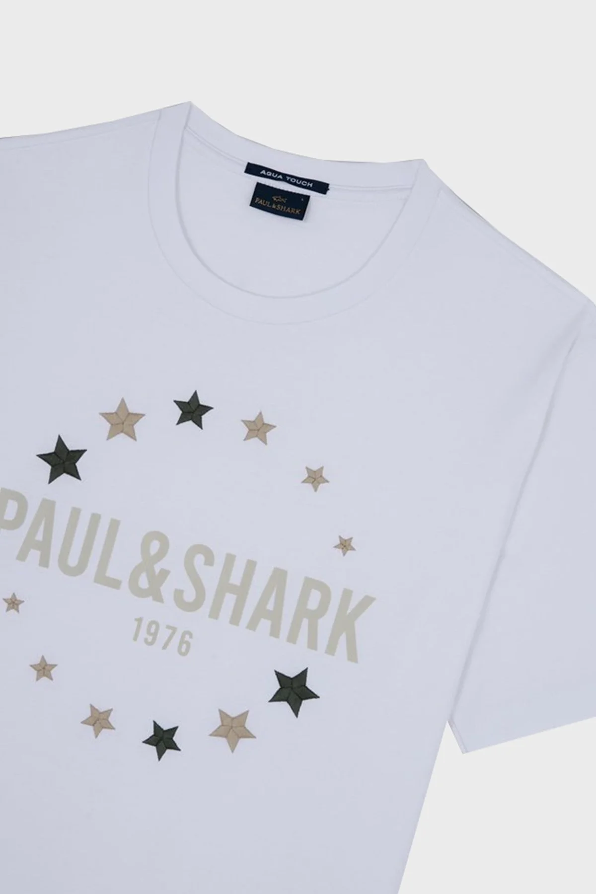 Paul & Shark % 100 Pamuk Regular Fit Bisiklet Yaka Erkek T Shirt 24411044 010 BEYAZ - 4