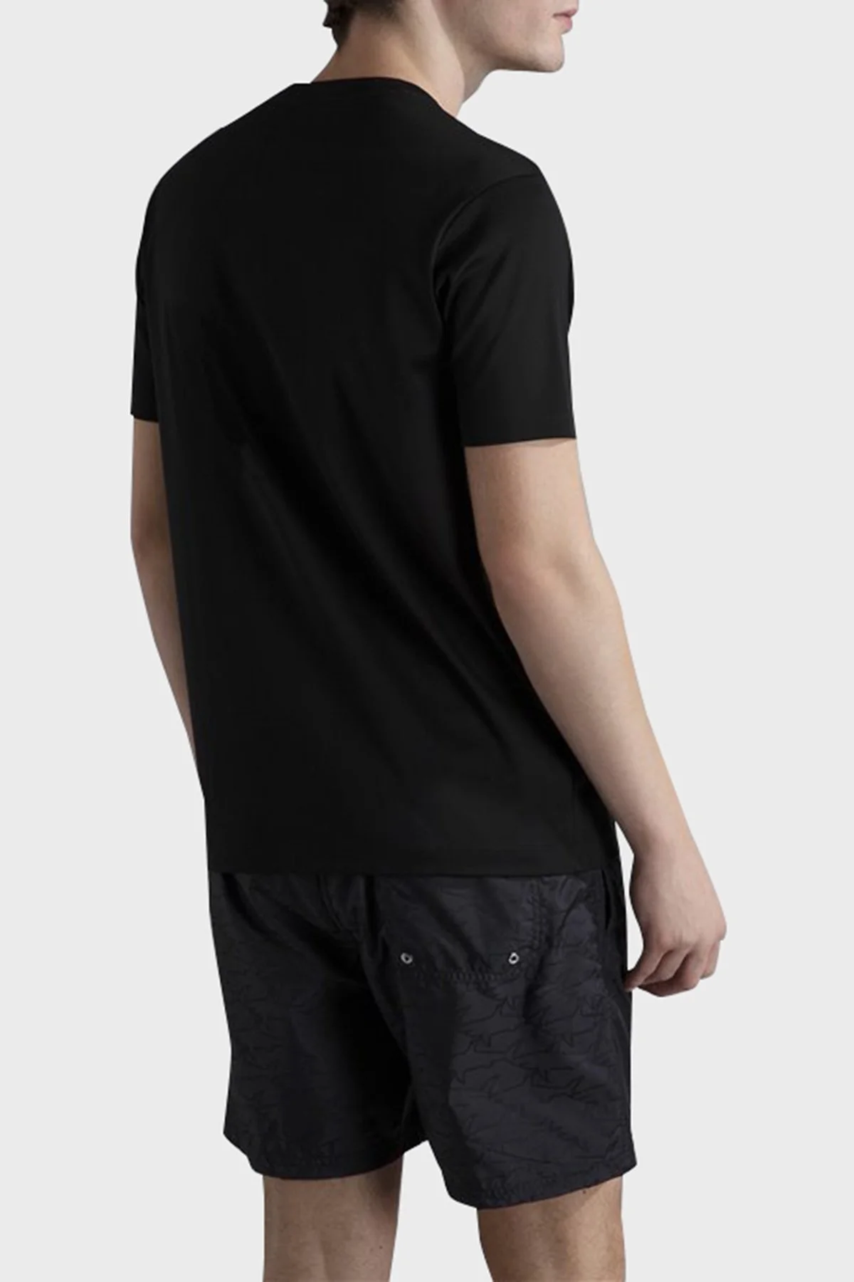 Paul & Shark % 100 Pamuk Regular Fit Bisiklet Yaka Erkek T Shirt 24411044 011 SİYAH - 3