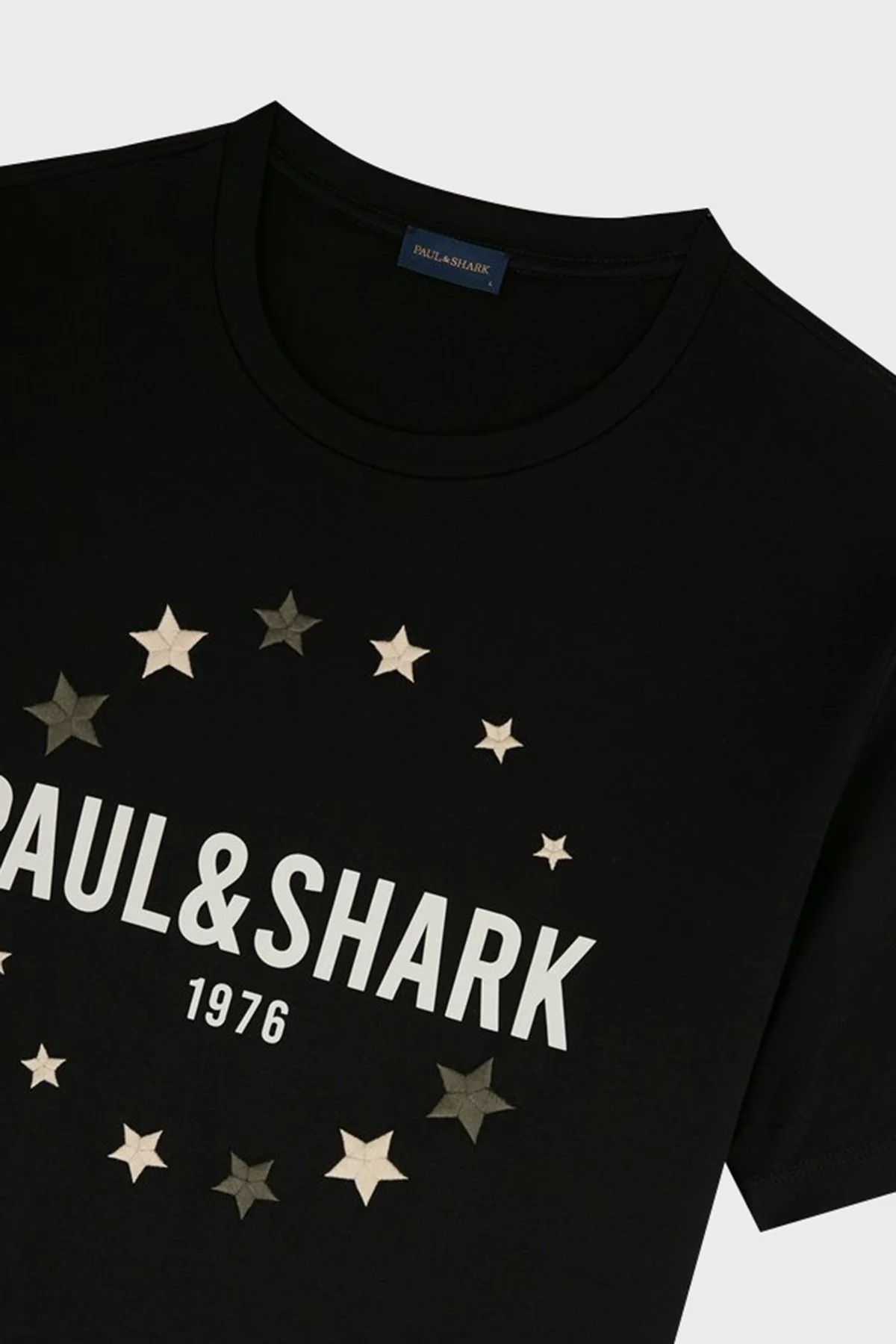 Paul & Shark % 100 Pamuk Regular Fit Bisiklet Yaka Erkek T Shirt 24411044 011 SİYAH - 4
