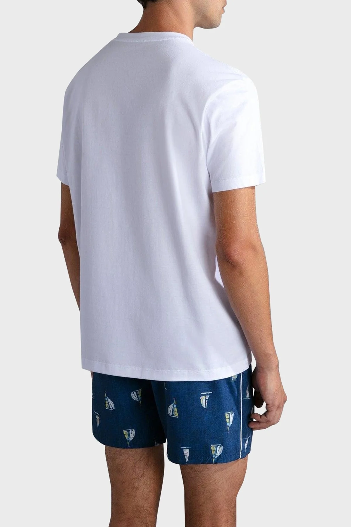 Paul & Shark % 100 Pamuk Regular Fit Bisiklet Yaka Erkek T Shirt 24411073 010 BEYAZ - 3