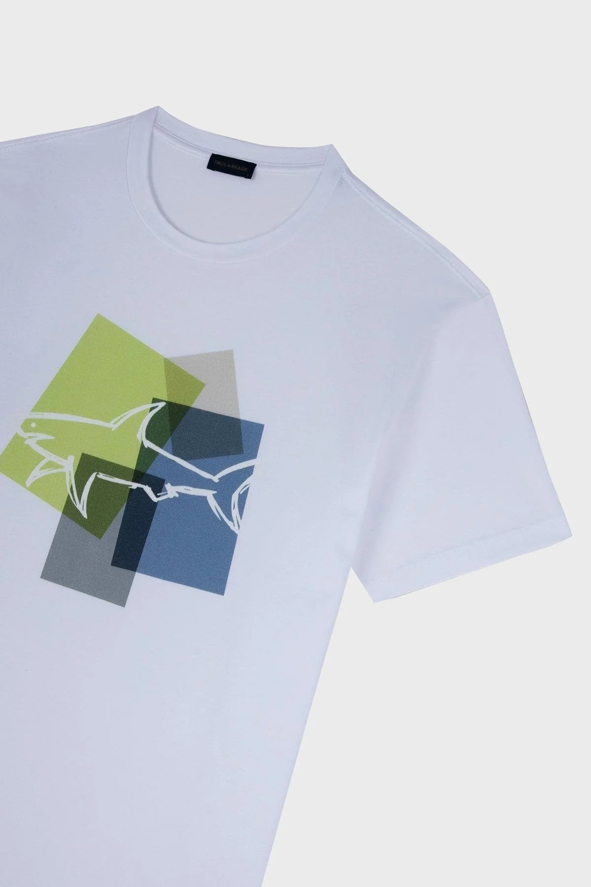 Paul & Shark % 100 Pamuk Regular Fit Bisiklet Yaka Erkek T Shirt 24411073 010 BEYAZ - 5