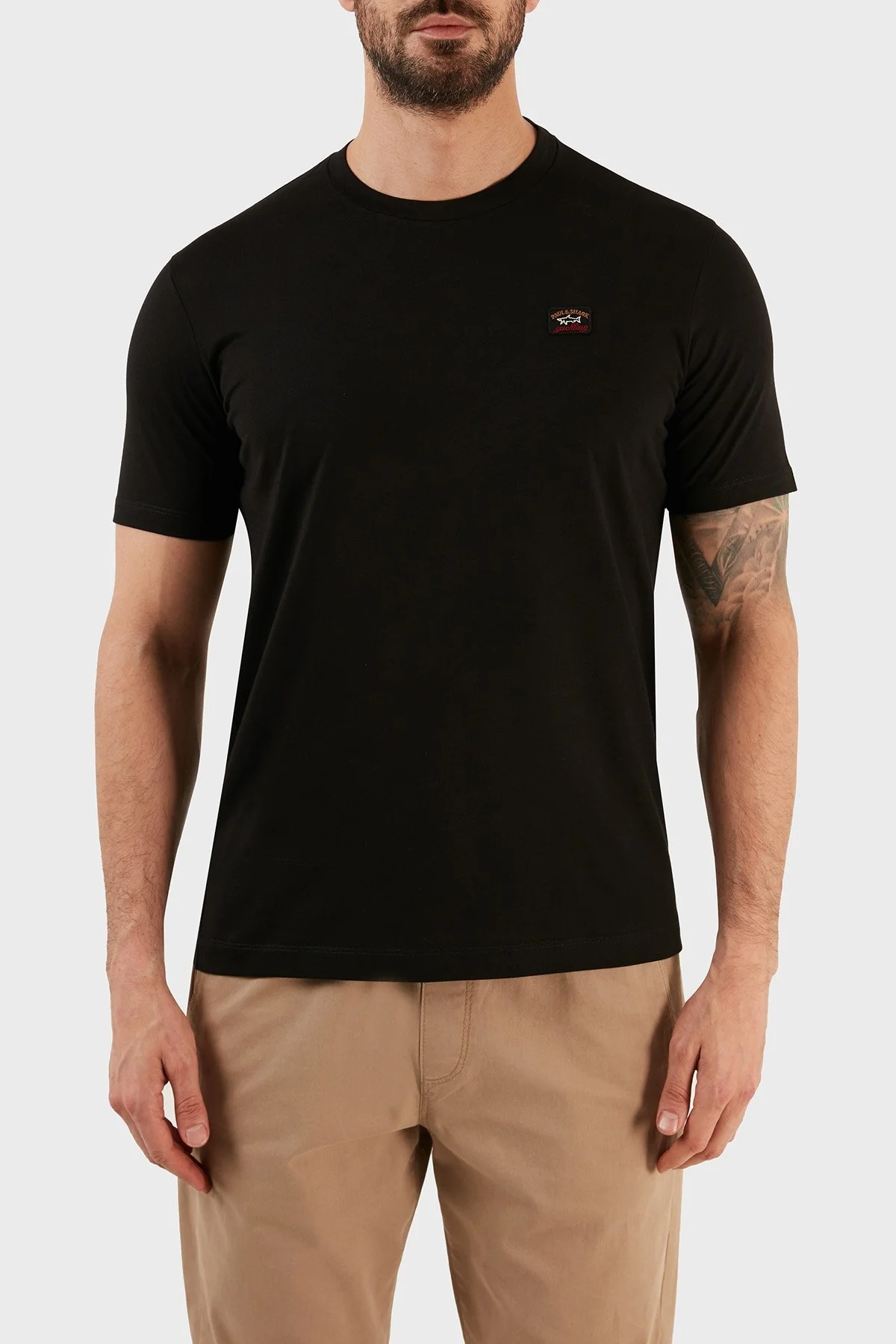 Paul & Shark % 100 Pamuk Regular Fit Bisiklet Yaka Erkek T Shirt C0P1002 011 SİYAH - 1