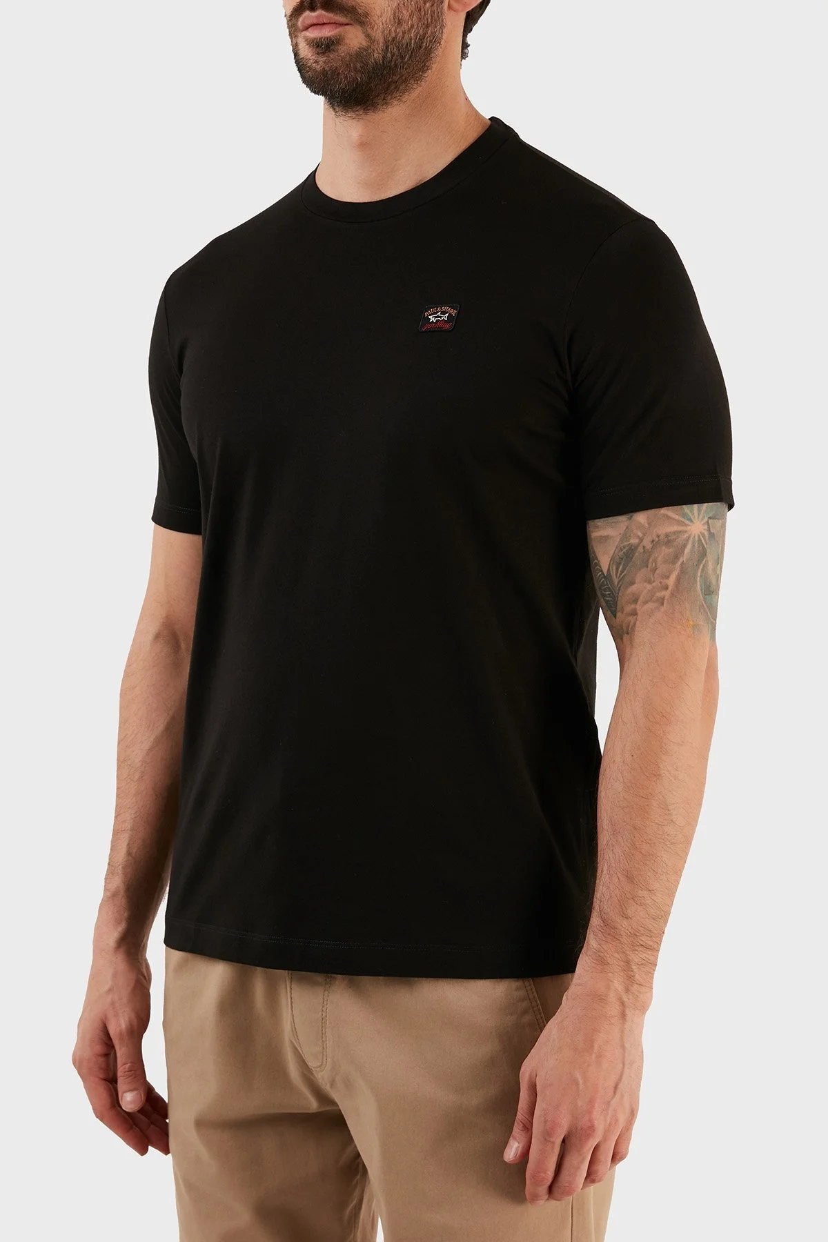 Paul & Shark % 100 Pamuk Regular Fit Bisiklet Yaka Erkek T Shirt C0P1002 011 SİYAH - 2