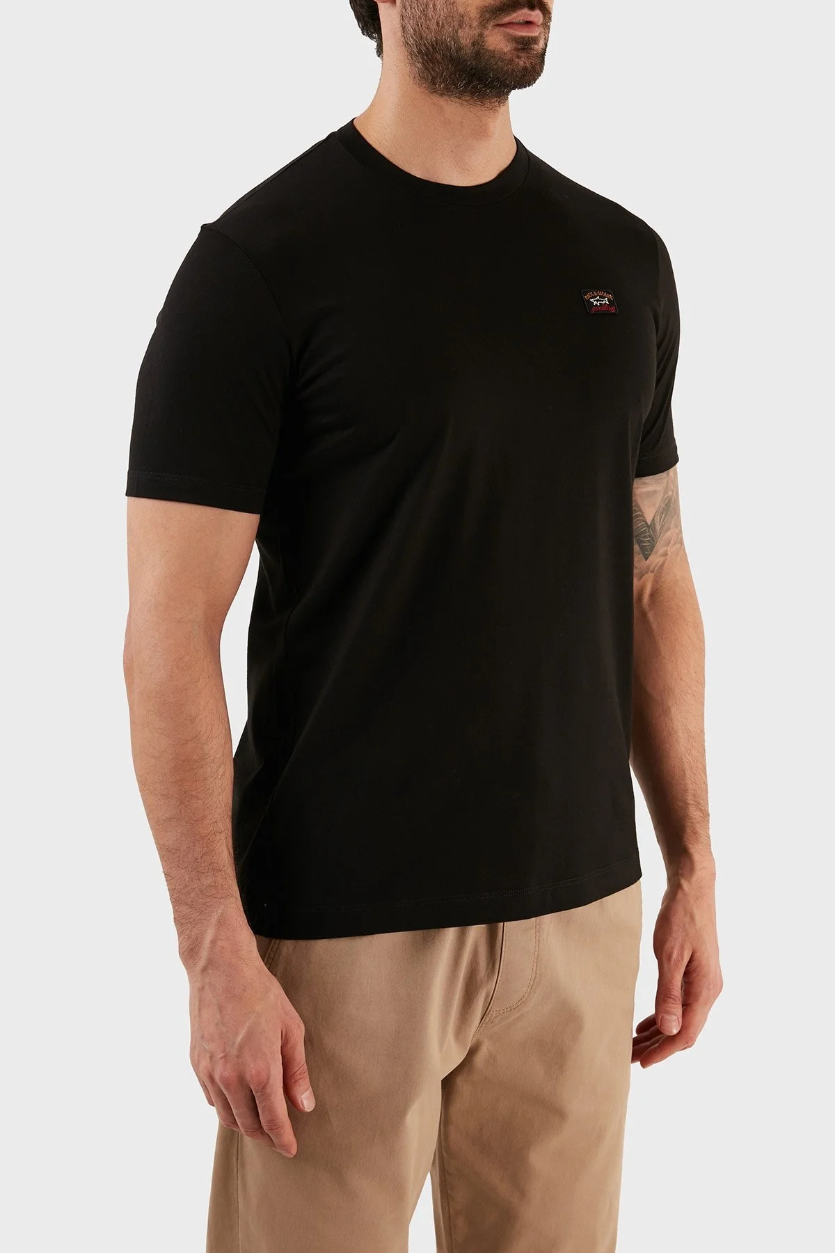 Paul & Shark % 100 Pamuk Regular Fit Bisiklet Yaka Erkek T Shirt C0P1002 011 SİYAH - 3