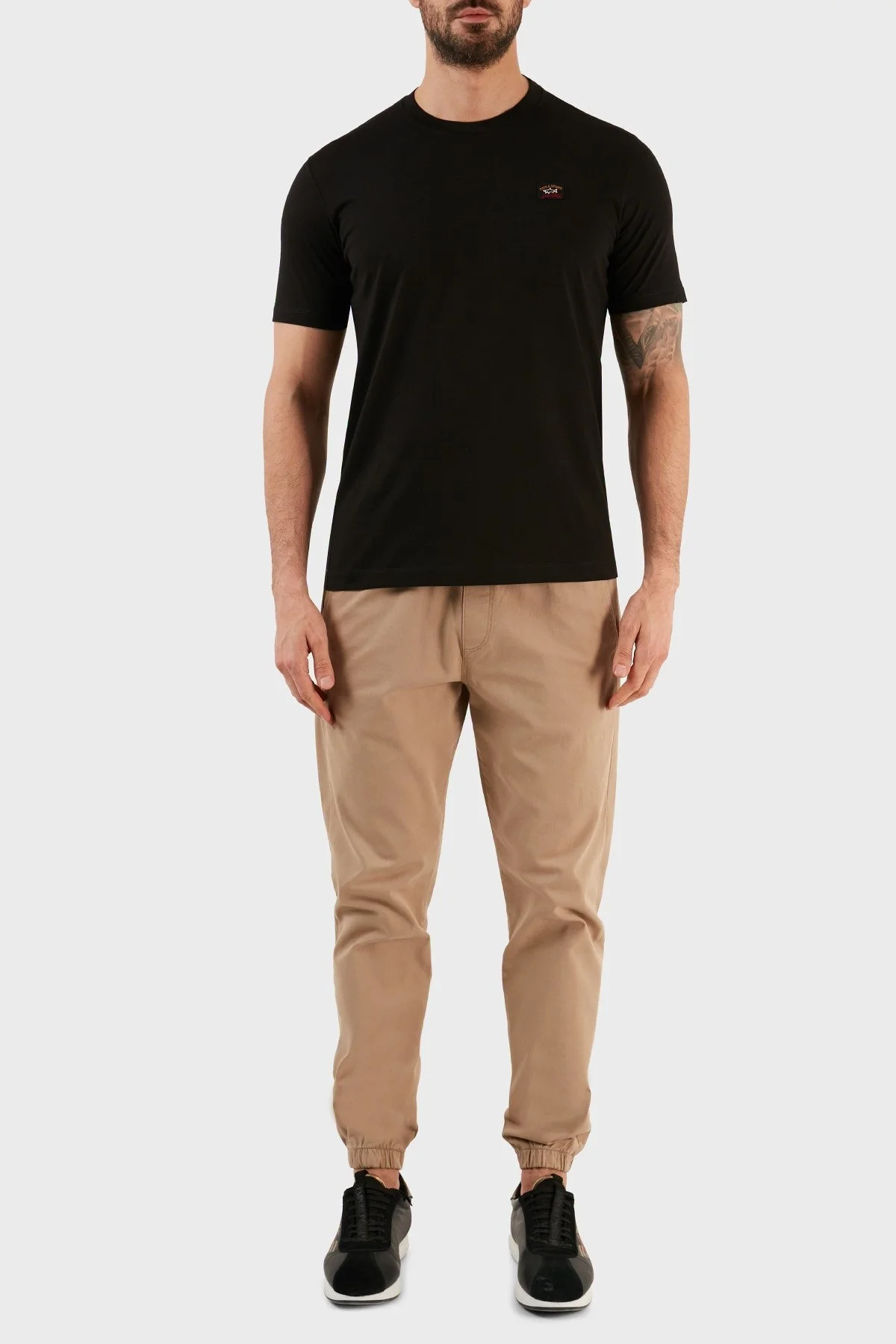 Paul & Shark % 100 Pamuk Regular Fit Bisiklet Yaka Erkek T Shirt C0P1002 011 SİYAH - 4