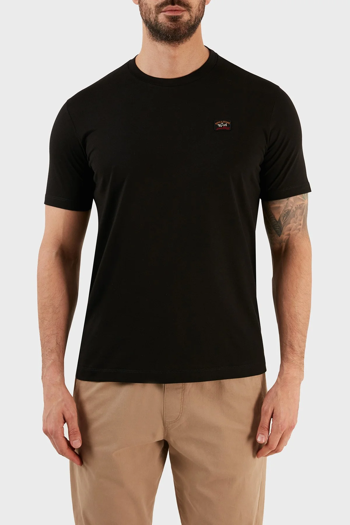 Paul & Shark % 100 Pamuk Regular Fit Bisiklet Yaka Erkek T Shirt C0P1002 011 SİYAH - 1