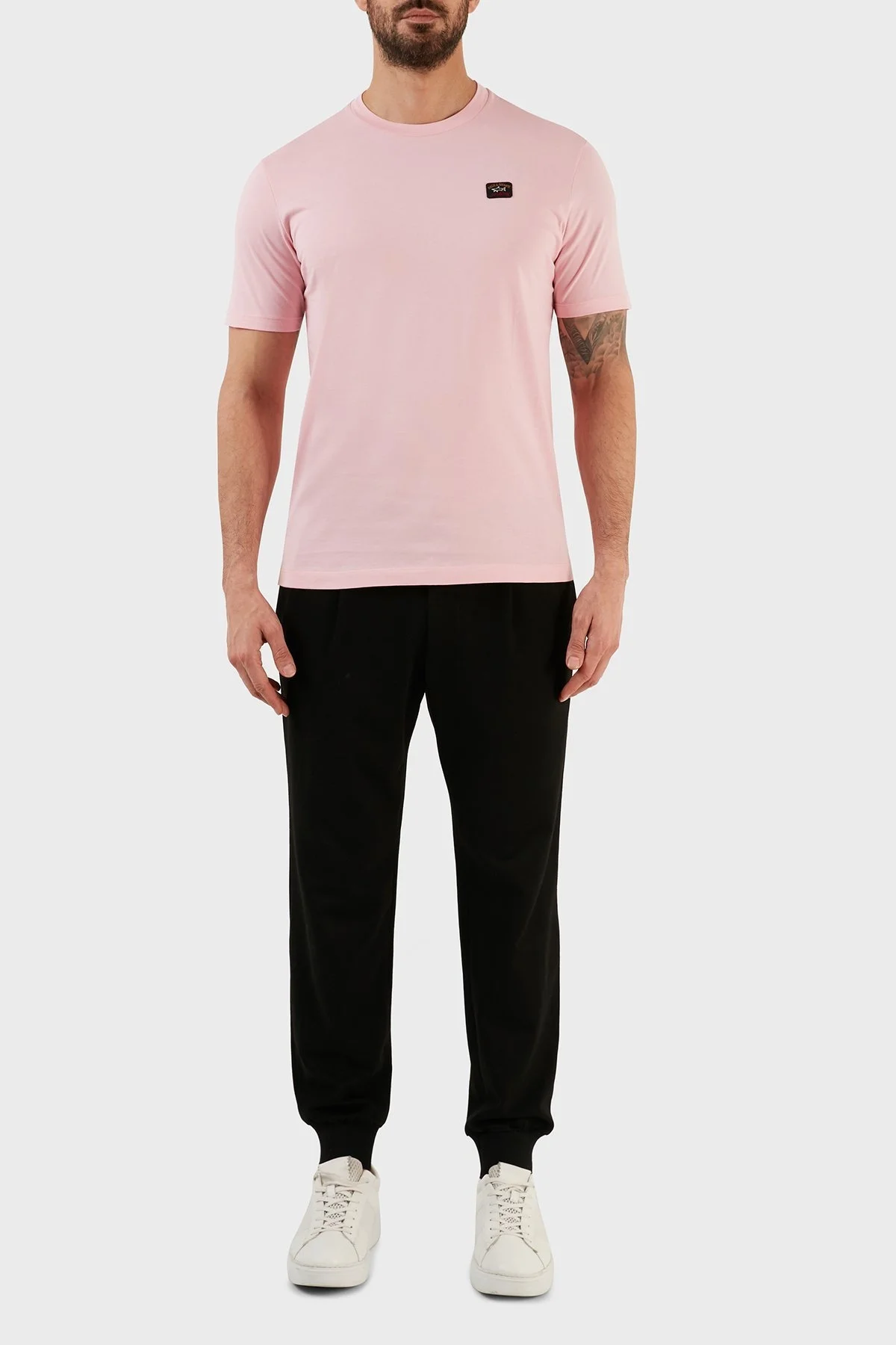 Paul & Shark % 100 Pamuk Regular Fit Bisiklet Yaka Erkek T Shirt C0P1002 113 PEMBE - 4