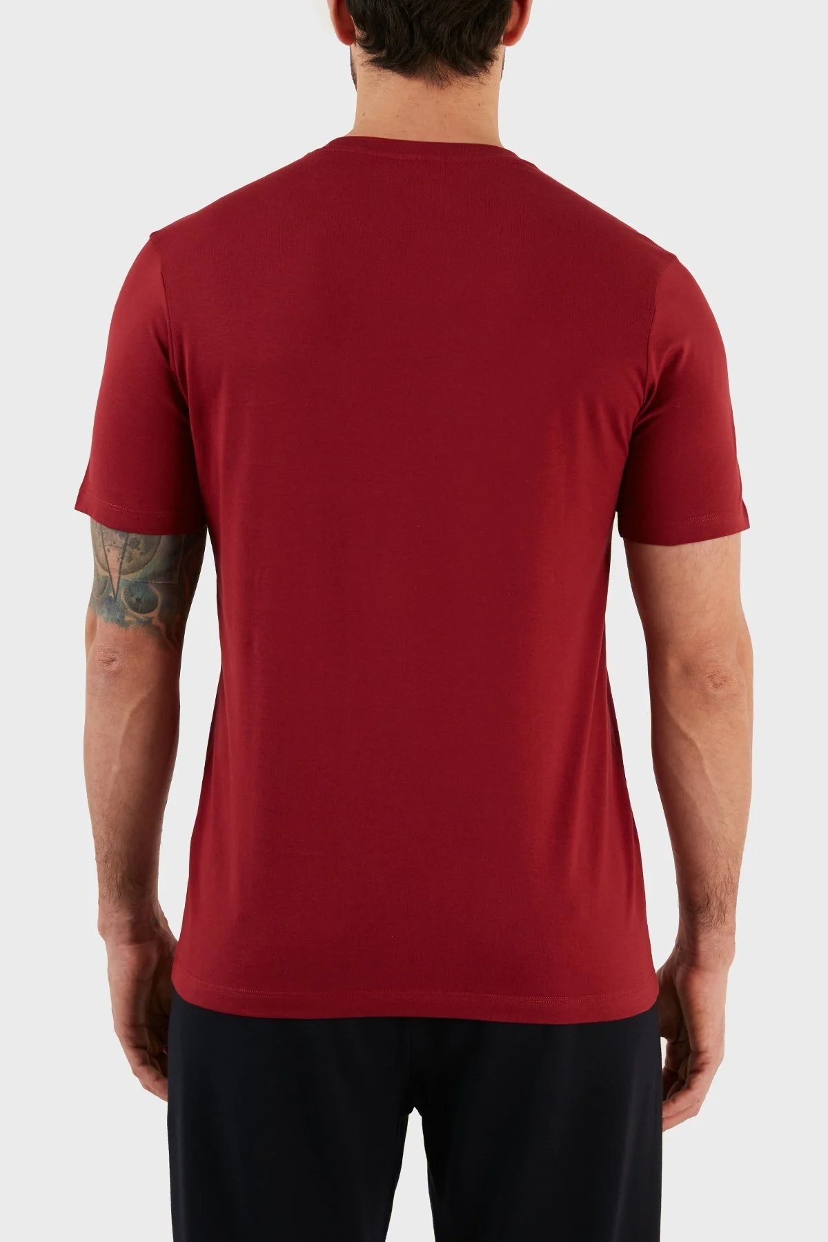 Paul & Shark % 100 Pamuk Regular Fit Bisiklet Yaka Erkek T Shirt C0P1002 142 BORDO - 9