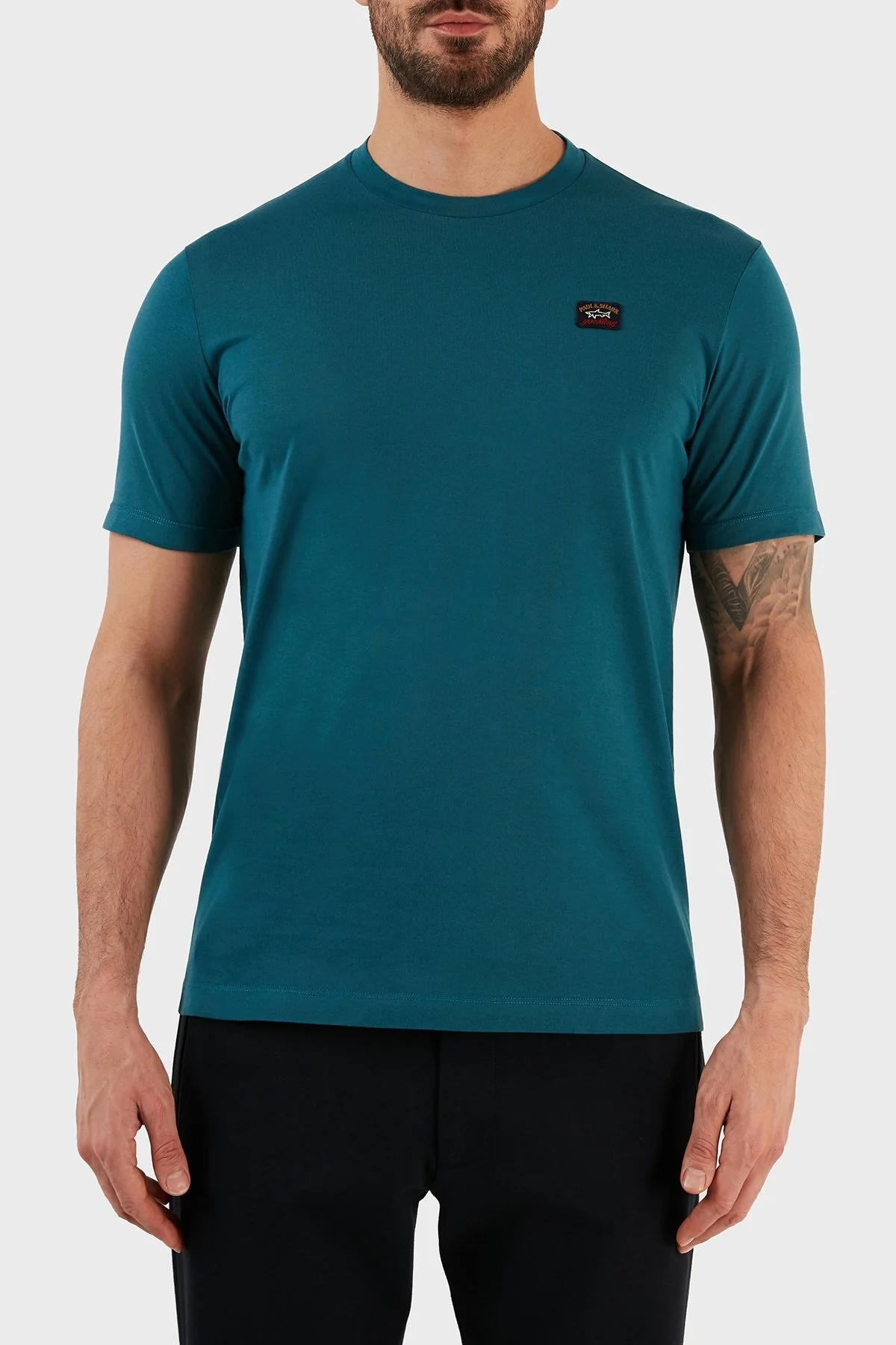 Paul & Shark % 100 Pamuk Regular Fit Bisiklet Yaka Erkek T Shirt C0P1002 431 MAVİ - 6