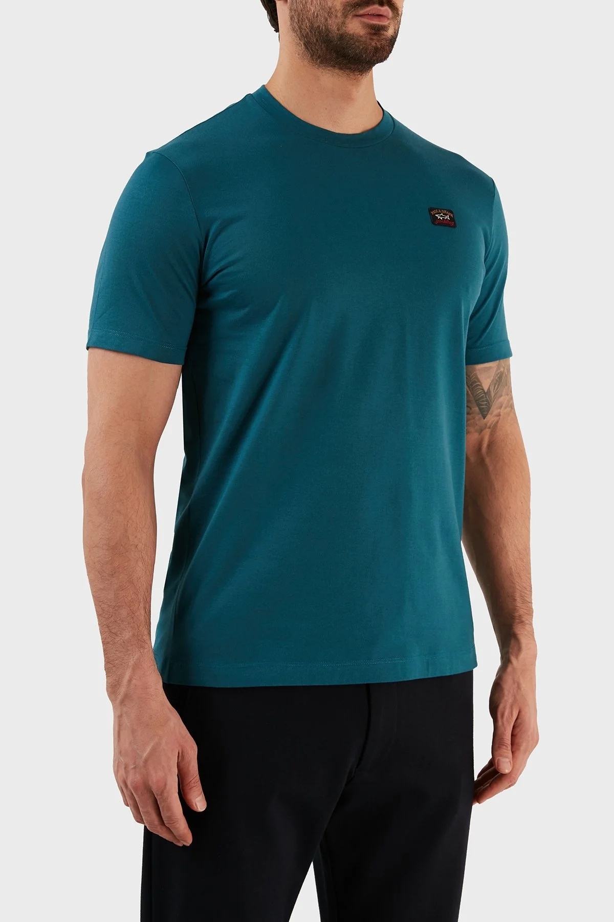 Paul & Shark % 100 Pamuk Regular Fit Bisiklet Yaka Erkek T Shirt C0P1002 431 MAVİ - 7