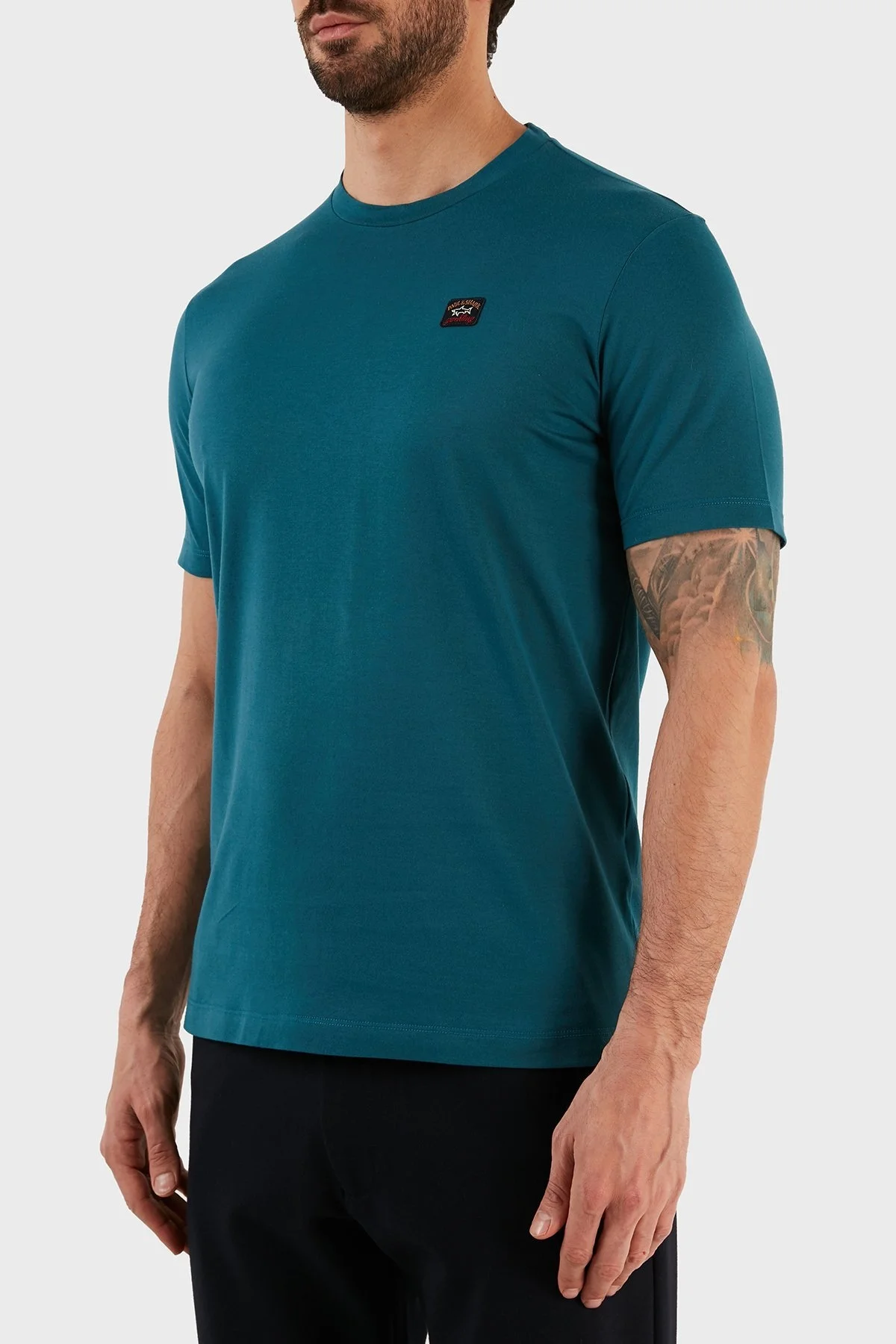 Paul & Shark % 100 Pamuk Regular Fit Bisiklet Yaka Erkek T Shirt C0P1002 431 MAVİ - 8