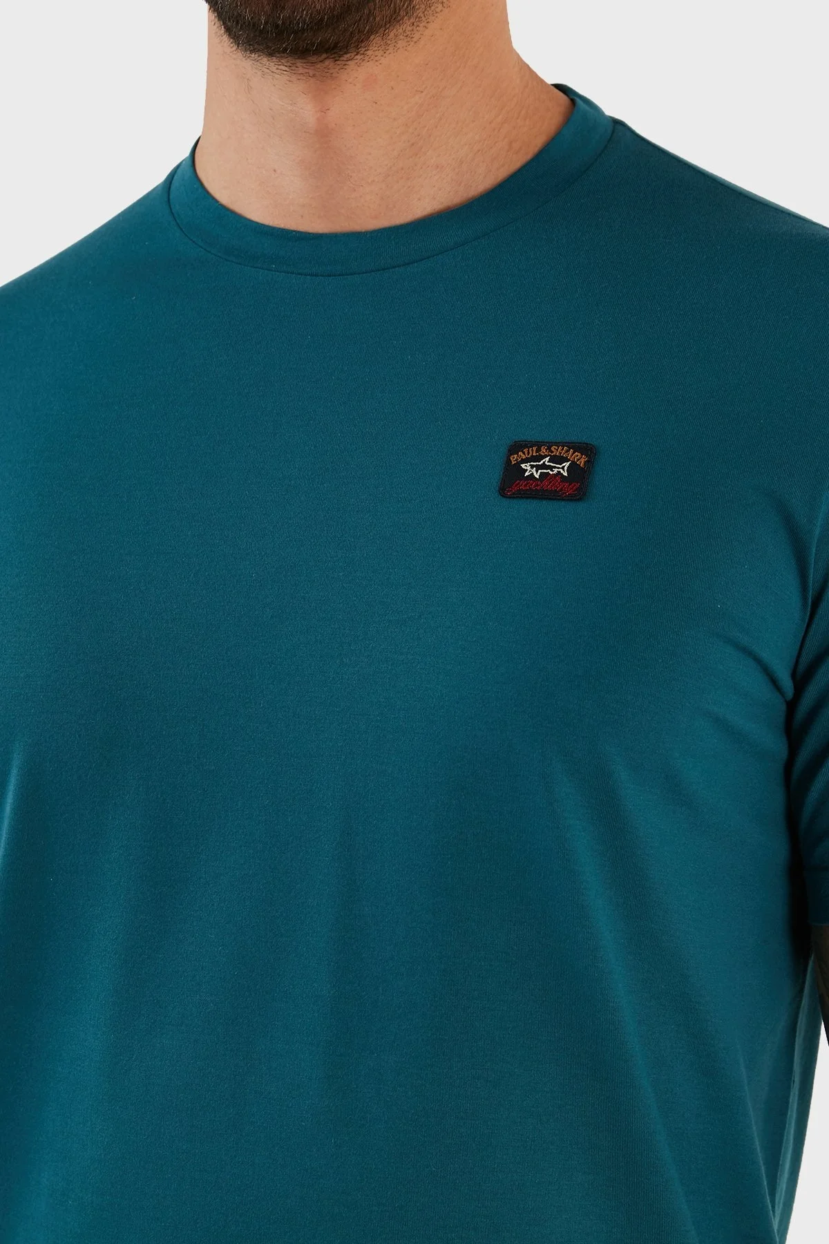 Paul & Shark % 100 Pamuk Regular Fit Bisiklet Yaka Erkek T Shirt C0P1002 431 MAVİ - 9