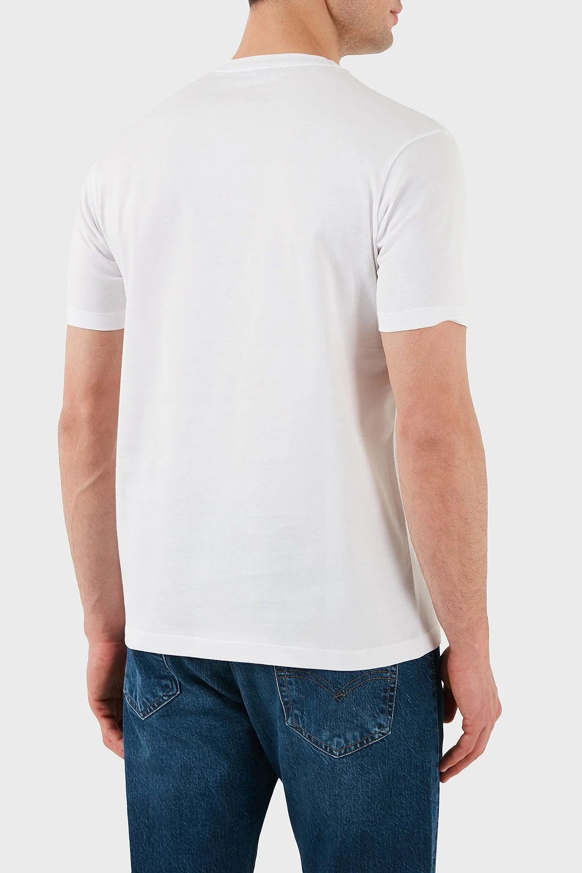 Paul & Shark % 100 Pamuk Regular Fit Bisiklet Yaka Logo Baskılı Erkek T Shirt 24411133 010 BEYAZ - 3