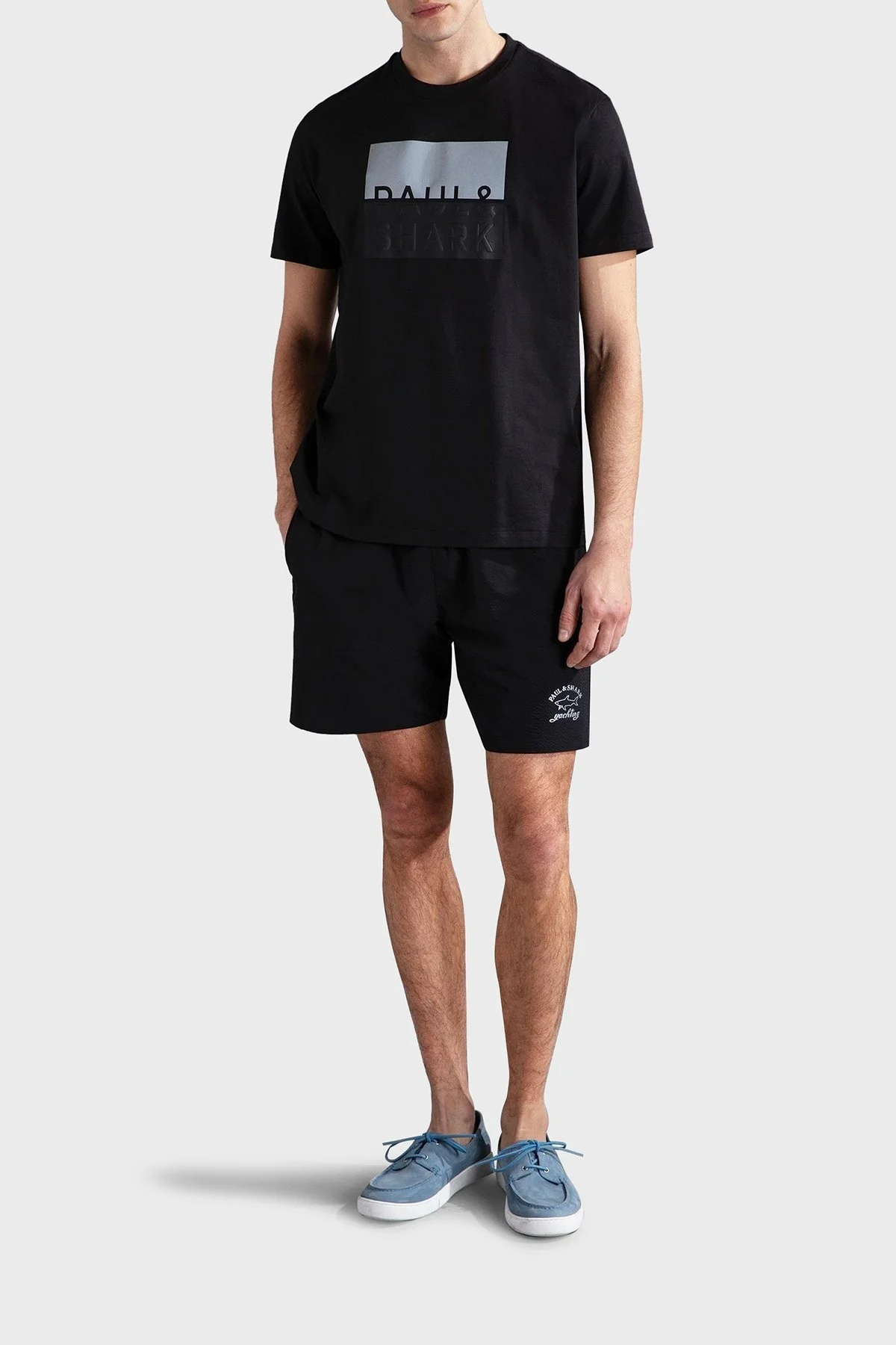 Paul & Shark % 100 Pamuk Regular Fit Bisiklet Yaka Logolu Erkek T Shirt 24411050 011 SİYAH - 2