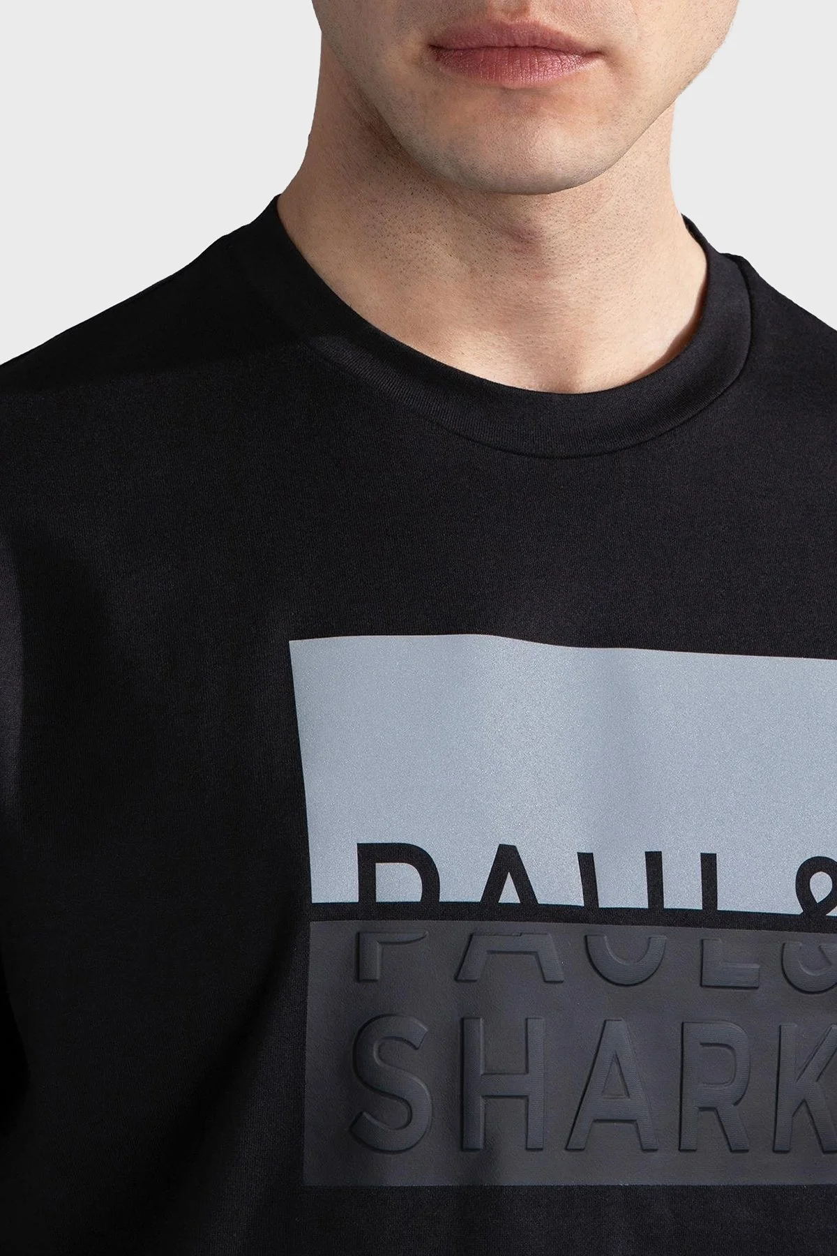 Paul & Shark % 100 Pamuk Regular Fit Bisiklet Yaka Logolu Erkek T Shirt 24411050 011 SİYAH - 4