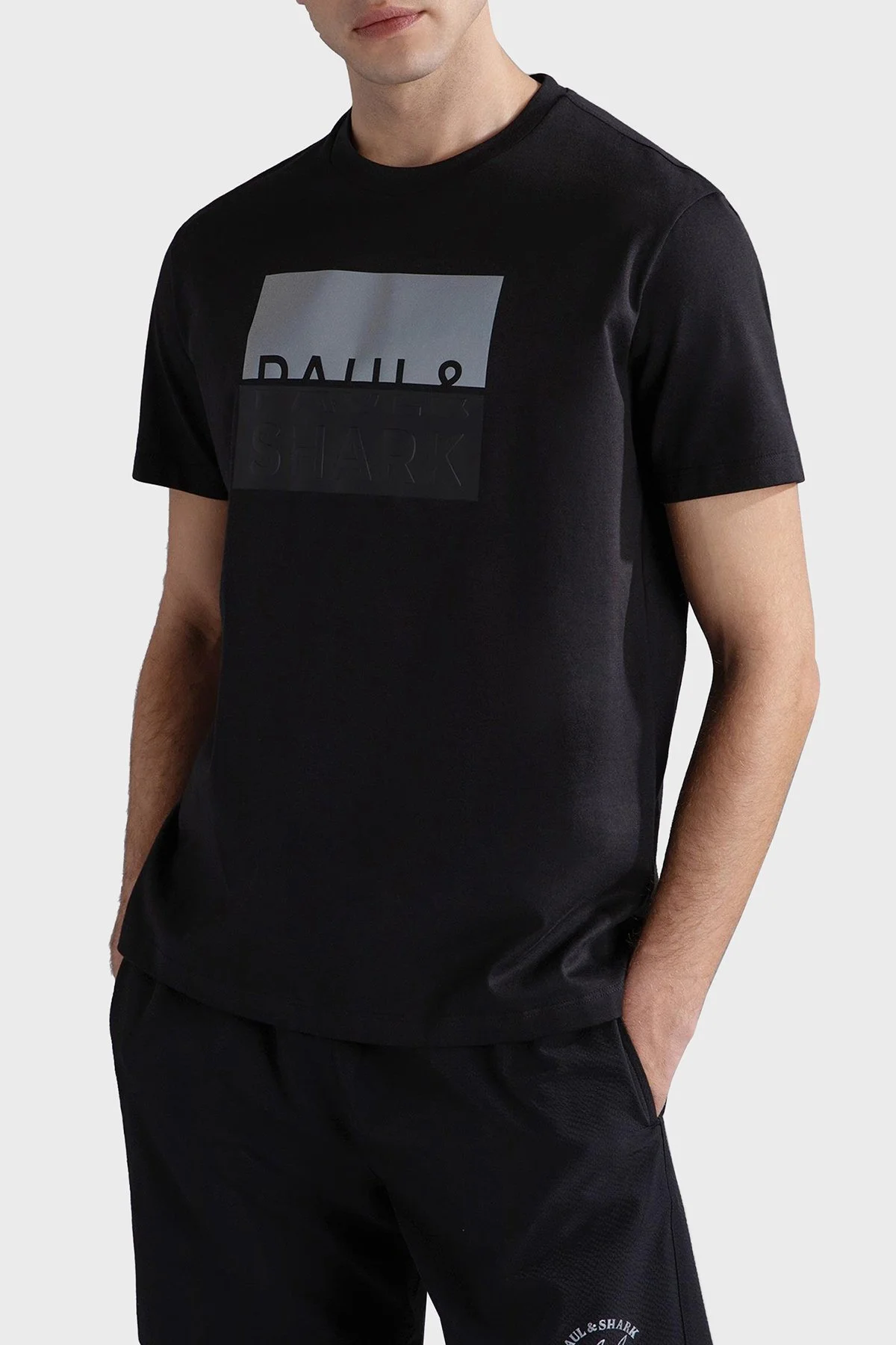 Paul & Shark % 100 Pamuk Regular Fit Bisiklet Yaka Logolu Erkek T Shirt 24411050 011 SİYAH - 1