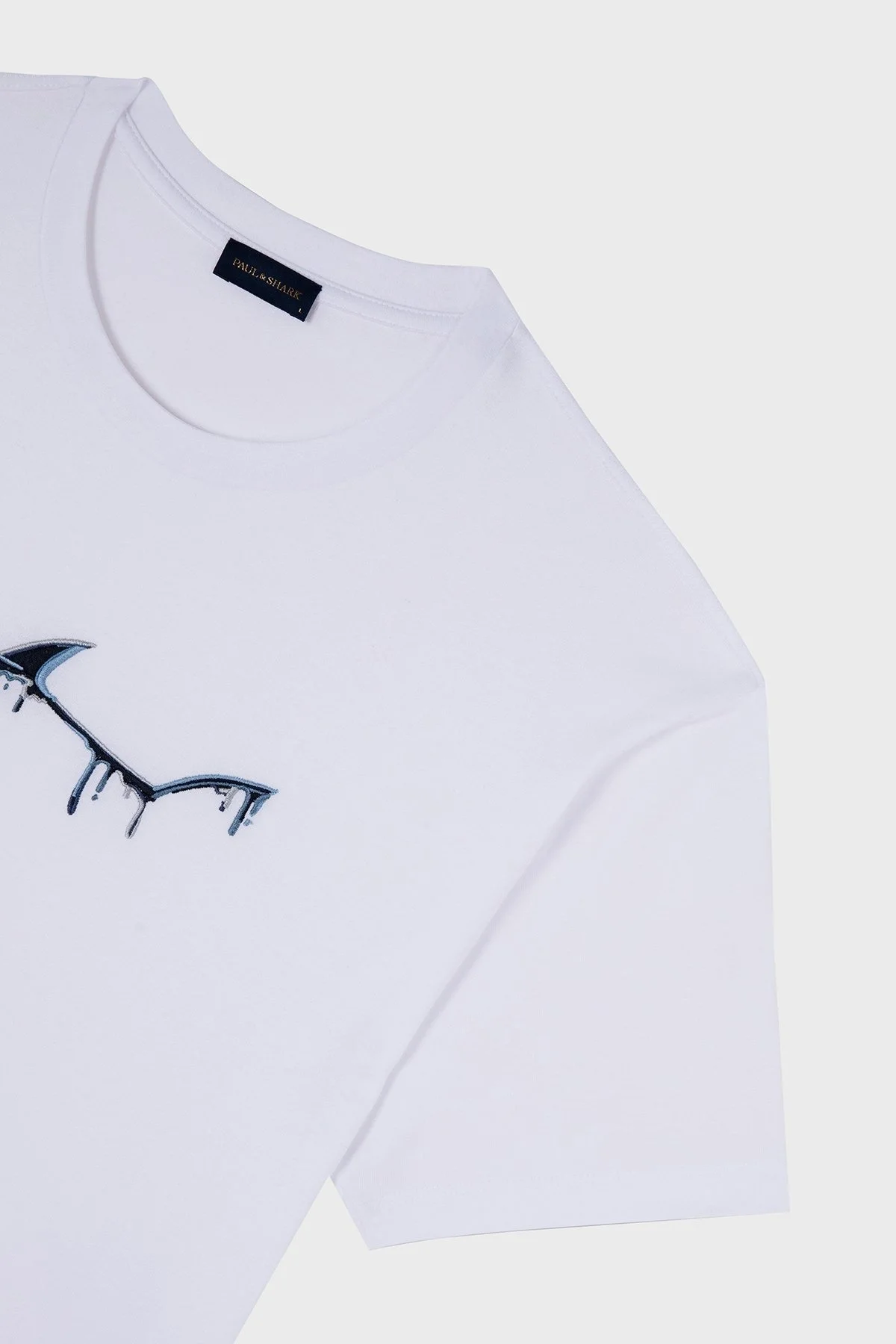 Paul & Shark % 100 Pamuk Regular Fit Bisiklet Yaka Logolu Erkek T Shirt 24411052 010 BEYAZ - 4