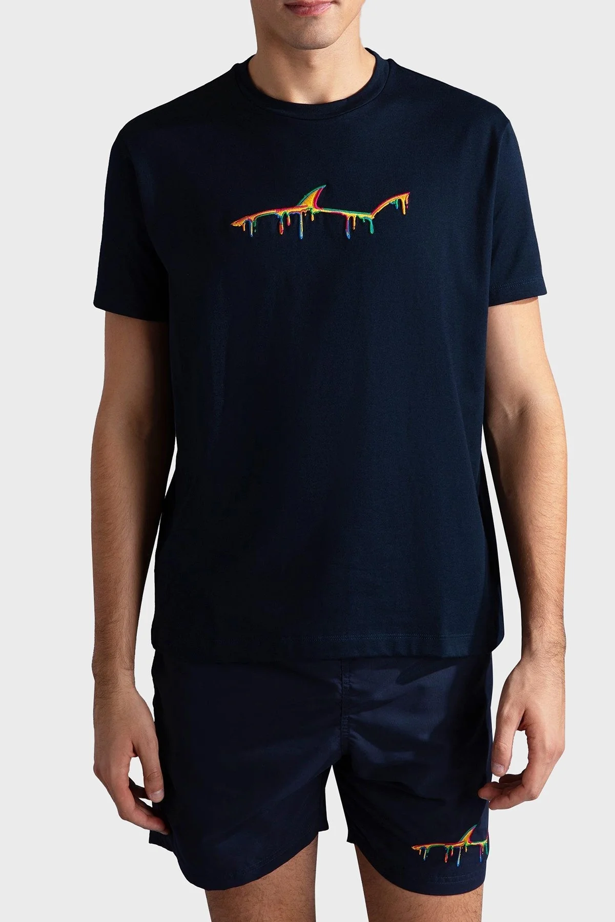 Paul & Shark % 100 Pamuk Regular Fit Bisiklet Yaka Logolu Erkek T Shirt 24411052 013 LACİVERT - 1