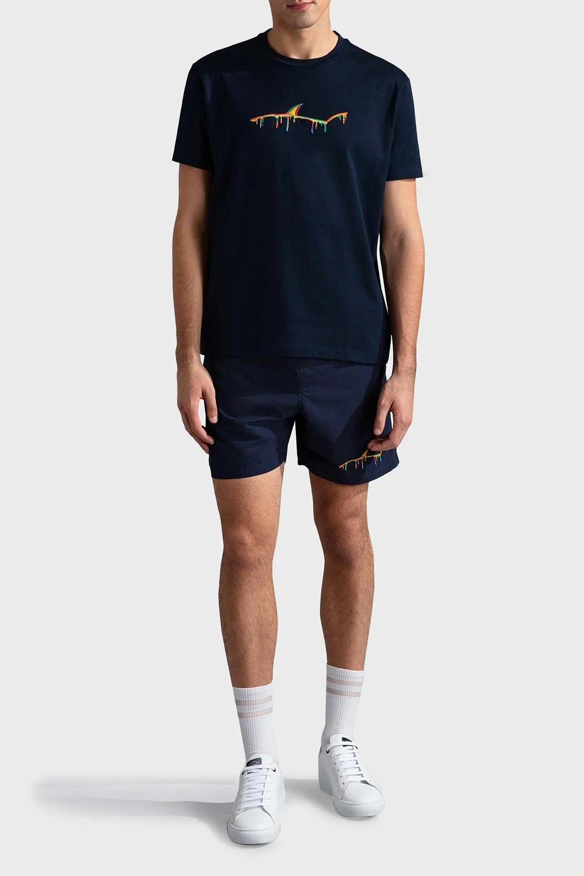 Paul & Shark % 100 Pamuk Regular Fit Bisiklet Yaka Logolu Erkek T Shirt 24411052 013 LACİVERT - 2