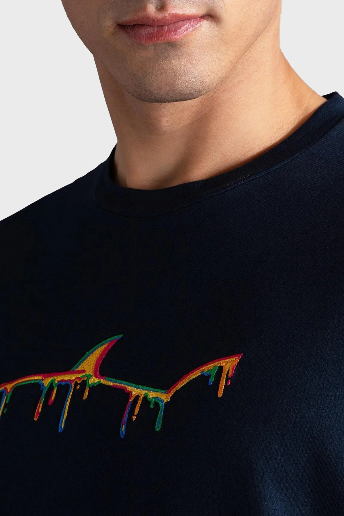 Paul & Shark % 100 Pamuk Regular Fit Bisiklet Yaka Logolu Erkek T Shirt 24411052 013 LACİVERT - 4