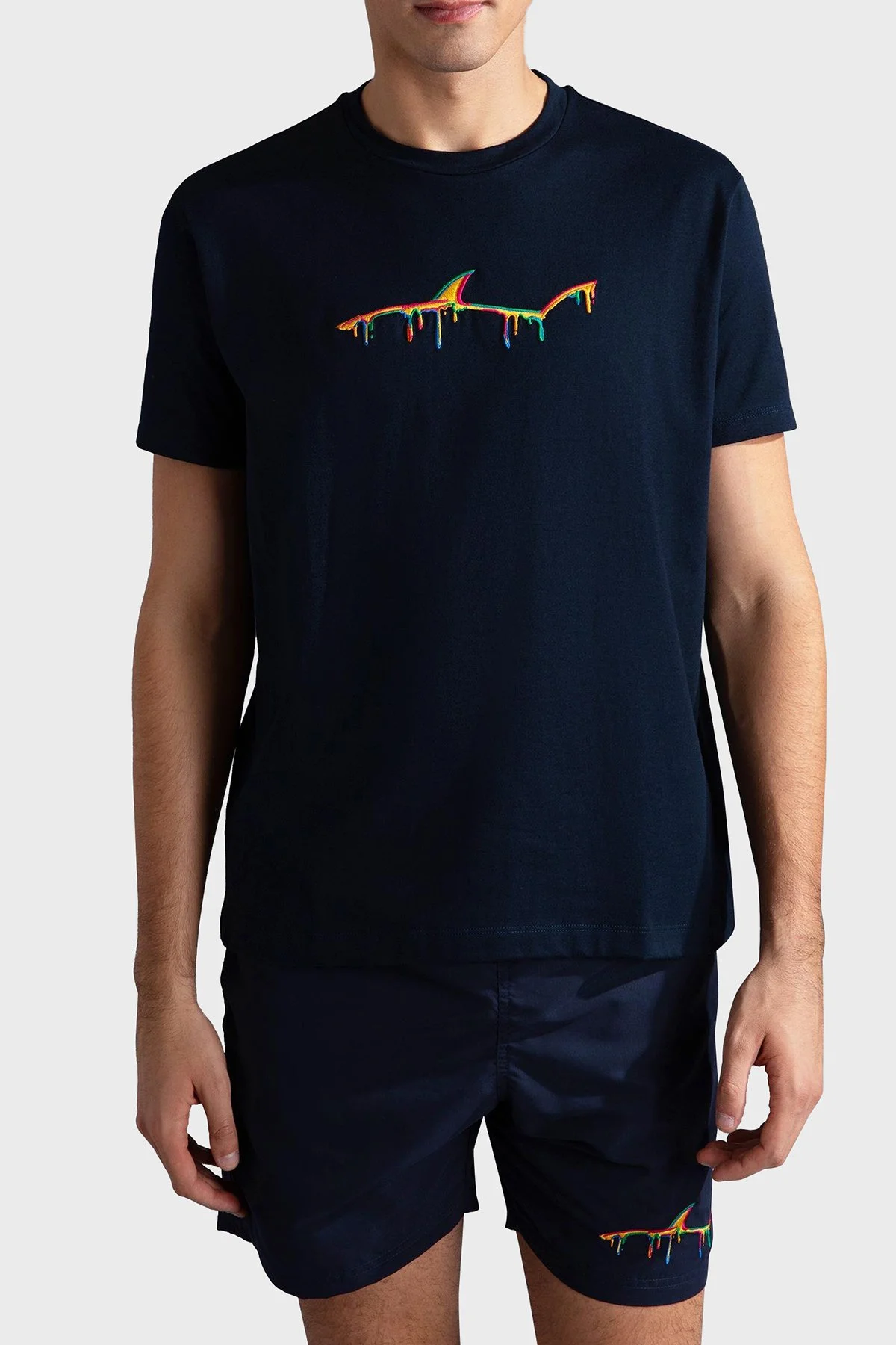 Paul & Shark % 100 Pamuk Regular Fit Bisiklet Yaka Logolu Erkek T Shirt 24411052 013 LACİVERT - 1