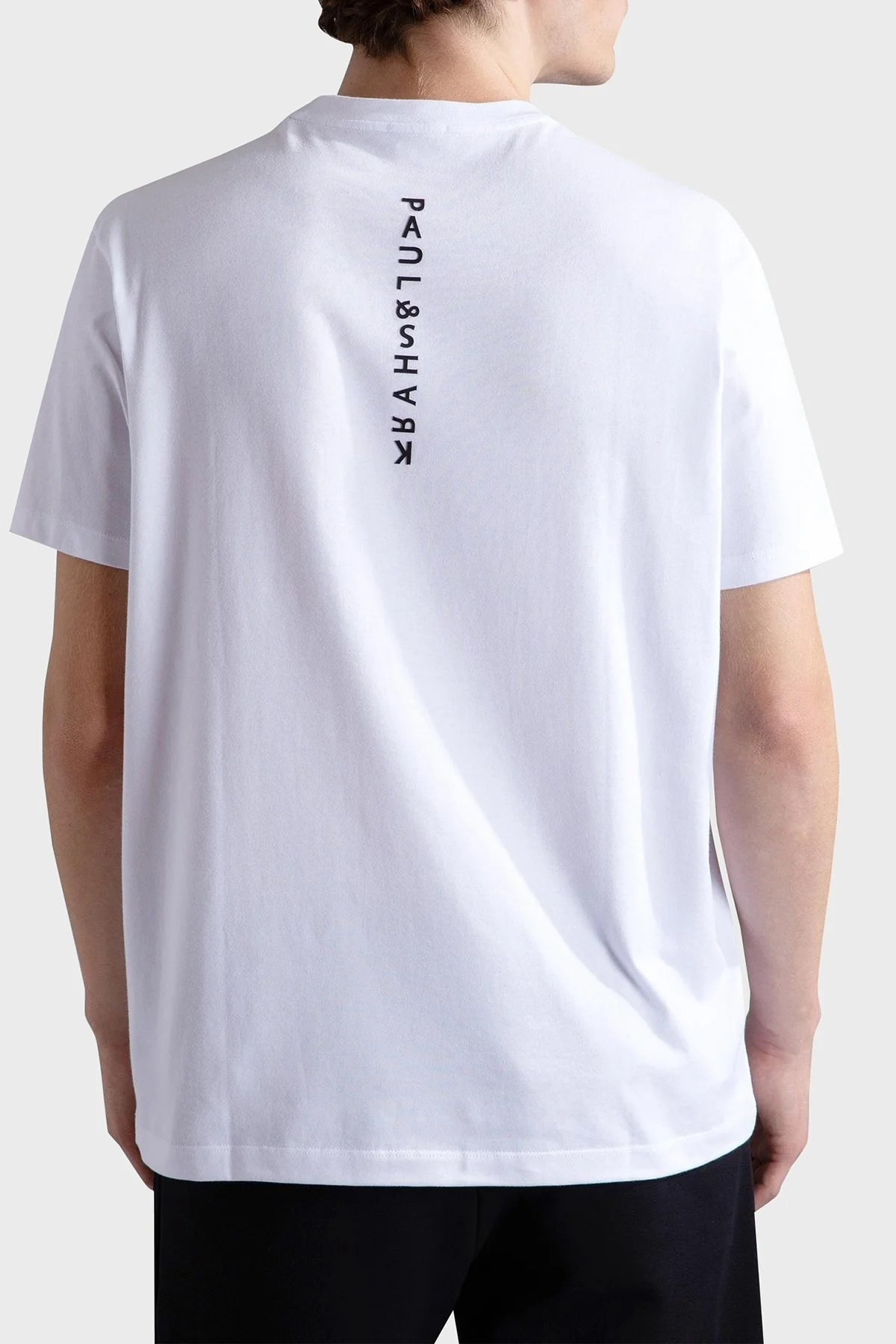 Paul & Shark % 100 Pamuk Regular Fit Bisiklet Yaka Logolu Erkek T Shirt 24411053 010 BEYAZ - 3